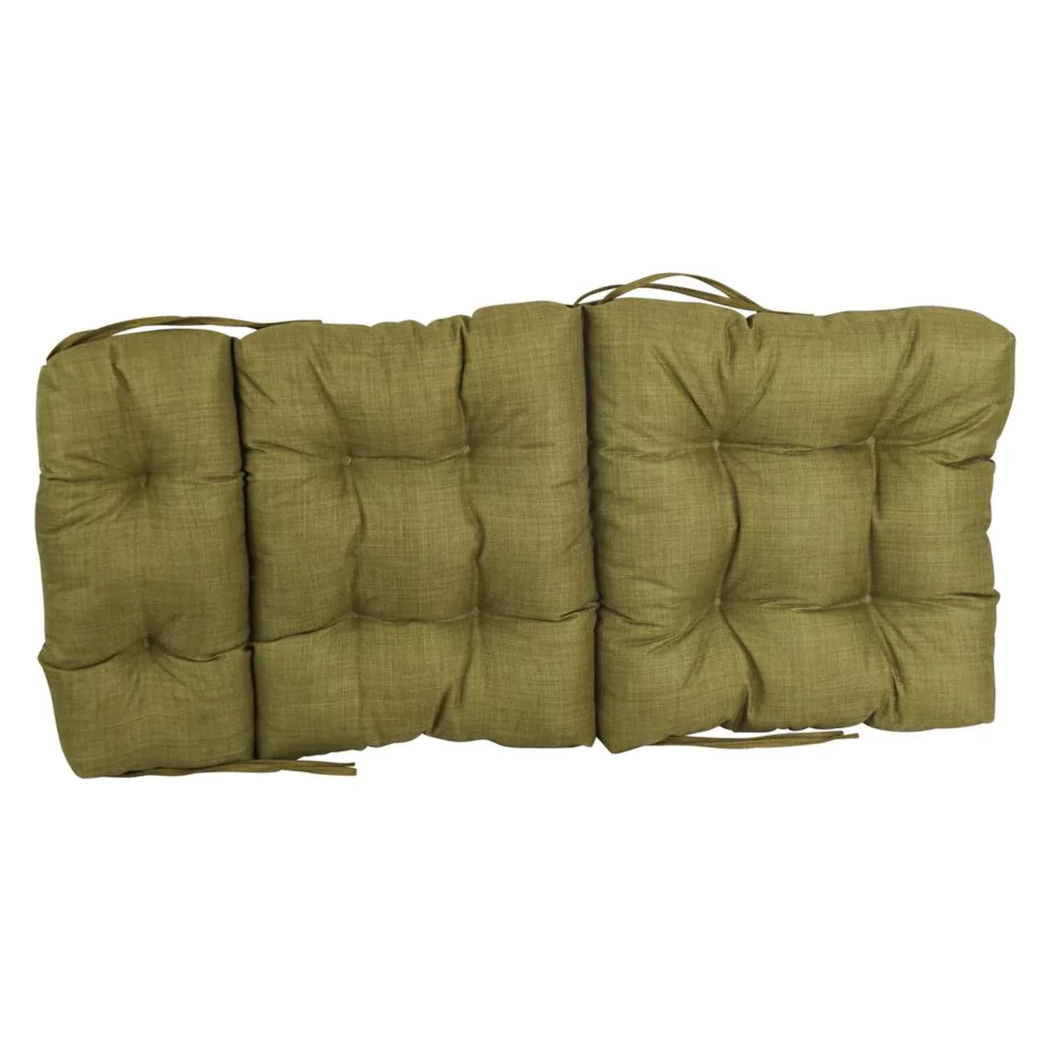 Blazing Needles  22 x 45 in. Spun Polyester Solid Outdoor Tufted Chair Cushion, Avocado