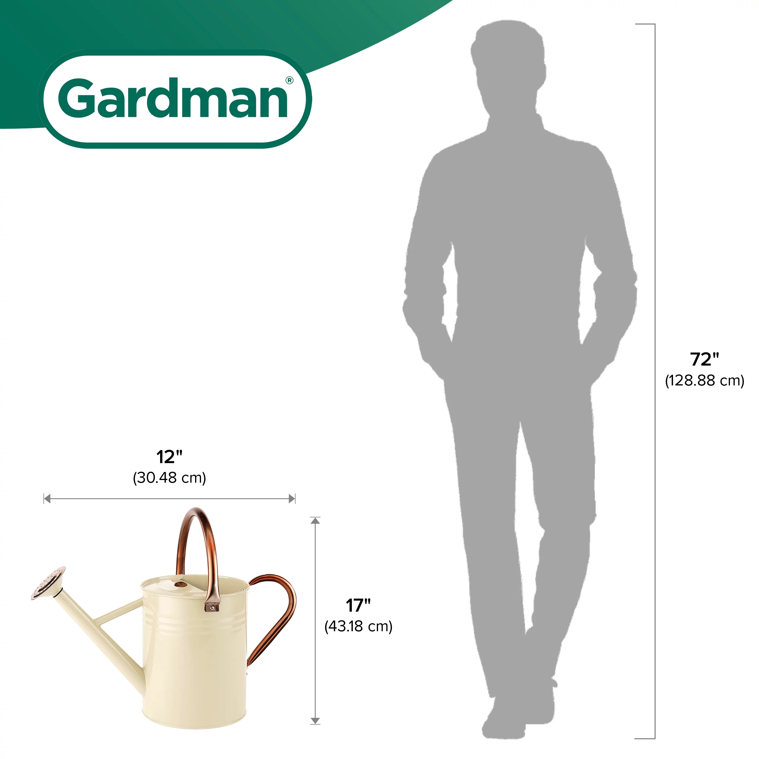 Gardman R34898X 1 gal Watering Can, Cream & Copper