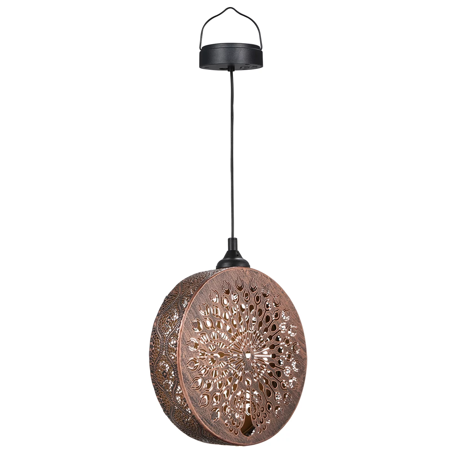 Neoglint 2PCS DC2V 0.04W Solar Powered Energy LEDs Lantern Pendant Outdoor Lamp Peacock Shape Design Sensitive Inductor Control IPX4 Water Resistance Built-in 600mAh High Capacity Recharge