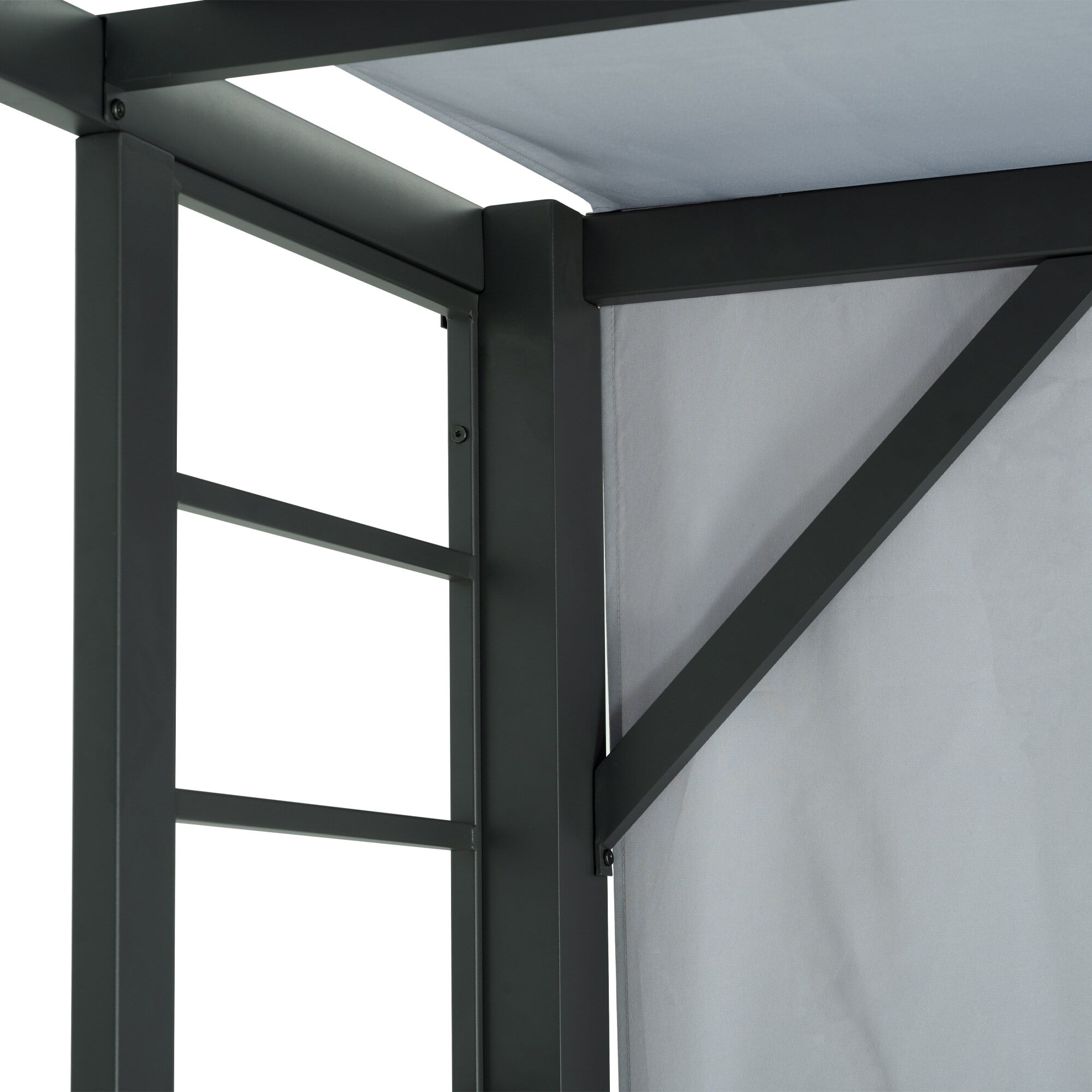 10 ft. x 12 ft. Aluminum Outdoor Pergola with Gray Retractable Shade