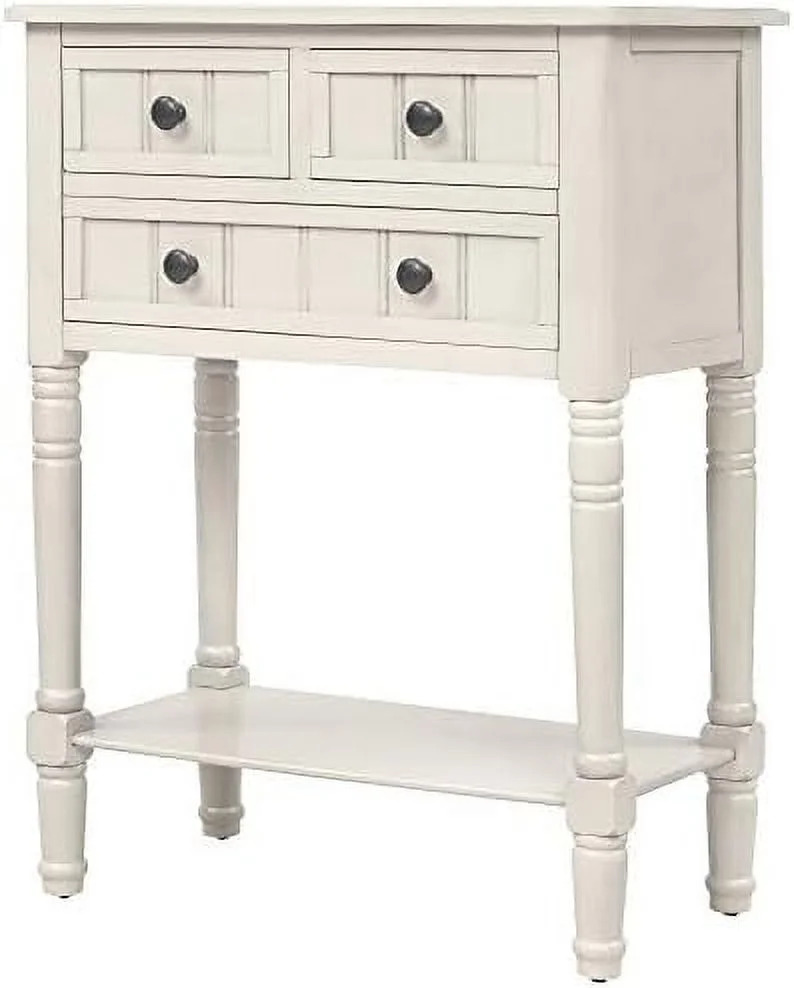 HYHBIBOOM Narrow Console Table Slim Sofa Table with Three Drawers and Bottom   with Drawers for Entryway Hallway Living Room