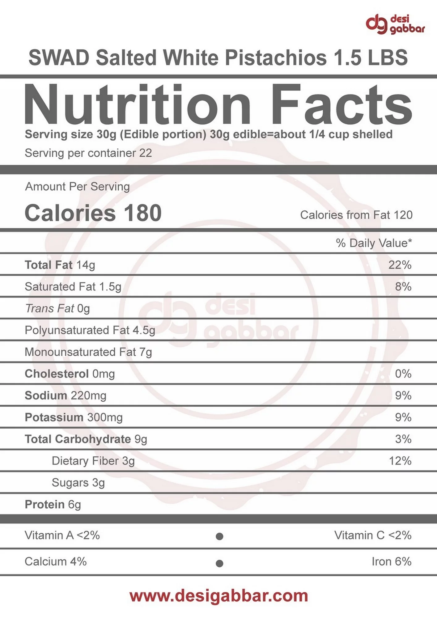 SWAD Salted White Pistachios - 680 Grams (24oz)