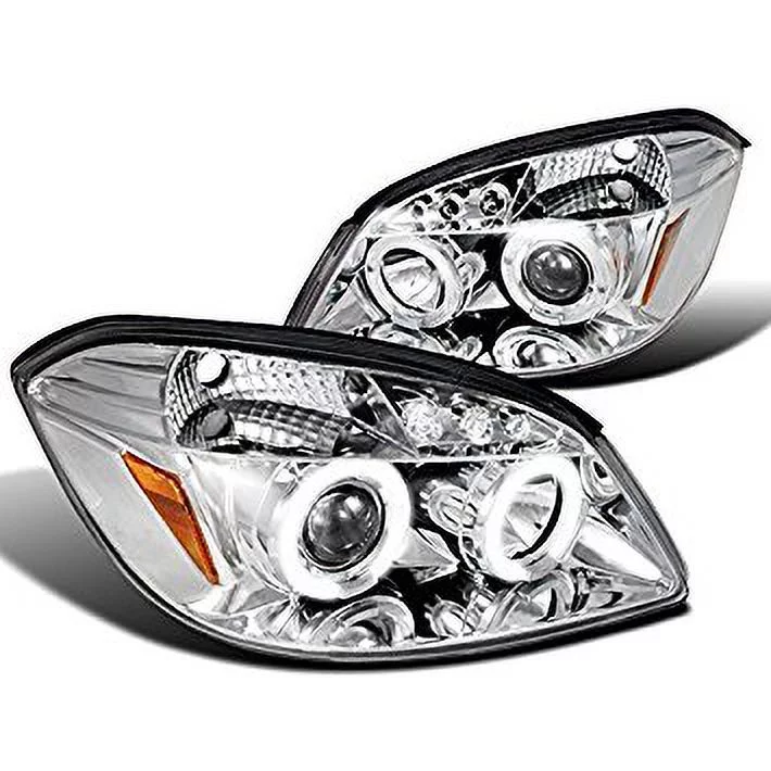 Spec-D Tuning 2LHP-COB05-TM Chevy Cobalt Pontiac Pursuit Dual Halo Chrome Clear Projector Head Lights