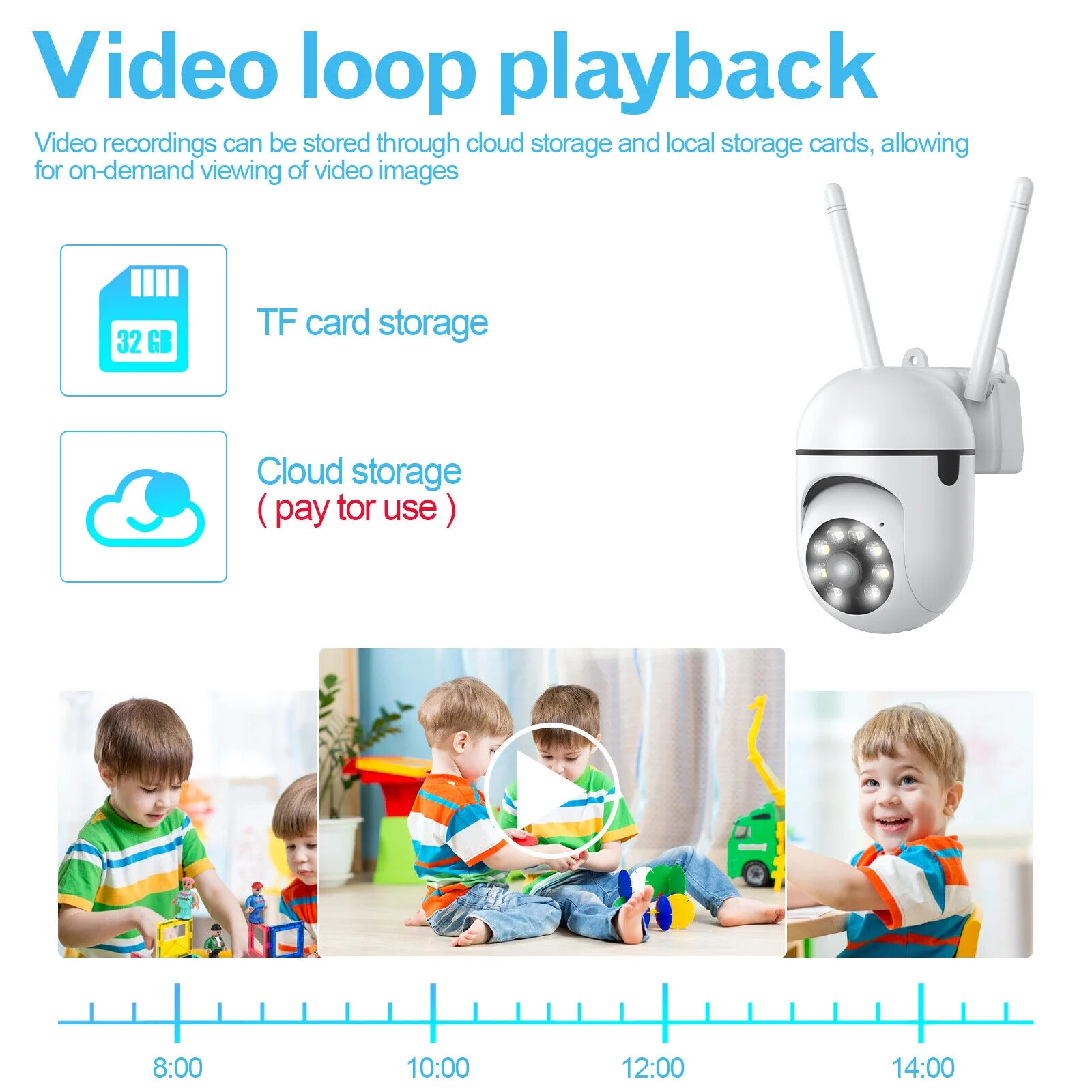 2PCS CCTV Camera 2x 1080P HD WIFI Camera Wireless Outdoor CCTV IP PTZ Smart Home Security IR Cam
