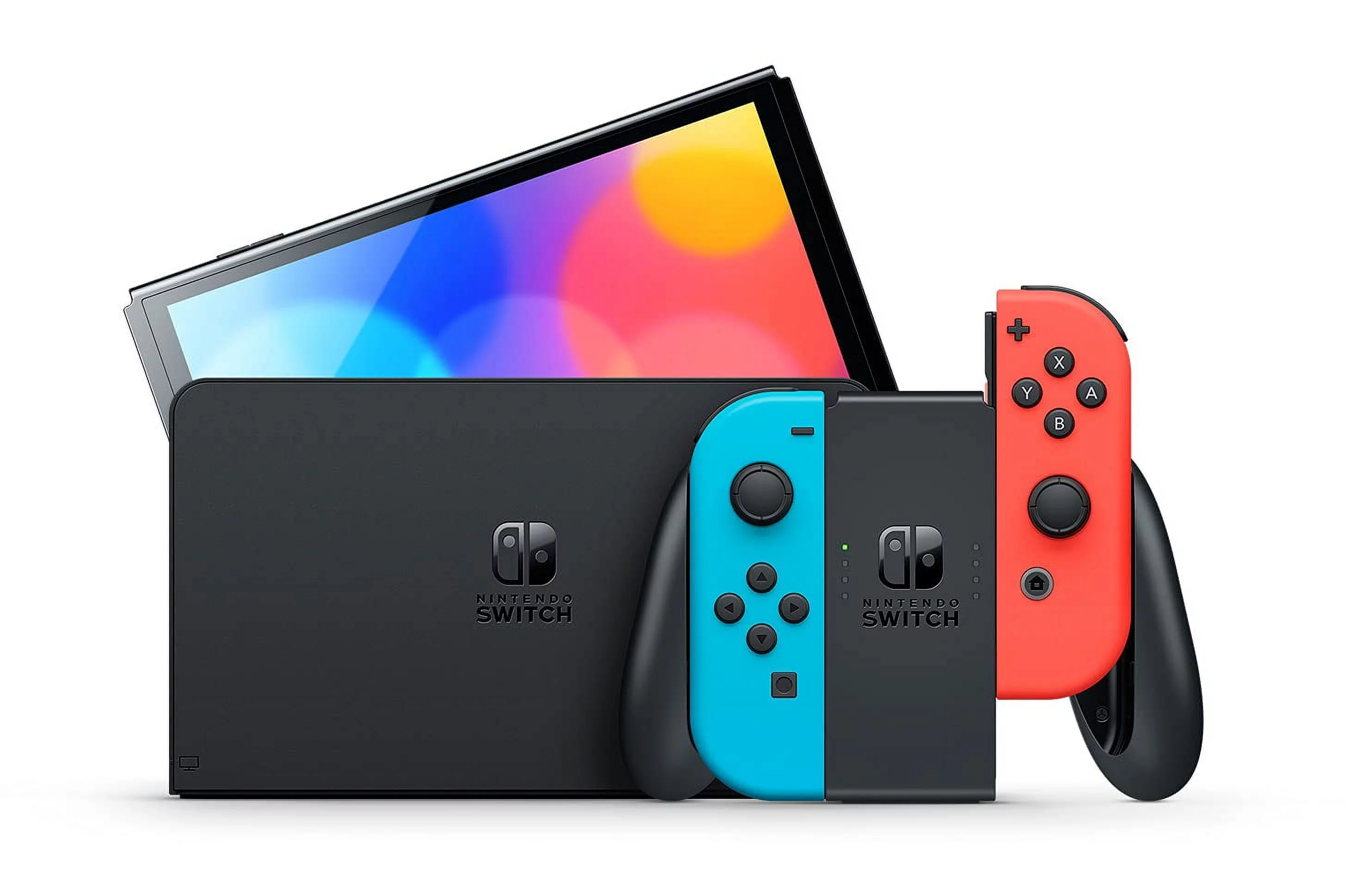 Nintendo Switch OLED Neon Red/Blue Edition + Mario + Rabbids Sparks of Hope + Sentriq Screen Cleaner