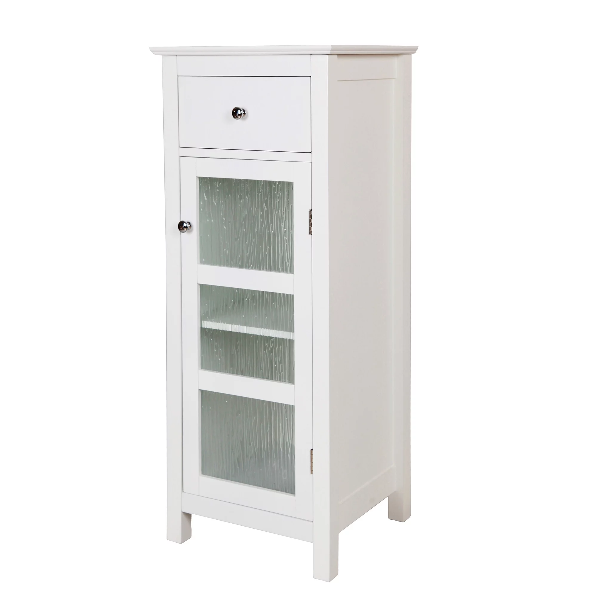 Teamson Home Connor Floor Cabinet with Adjustable Shelf and Storage Drawer, White