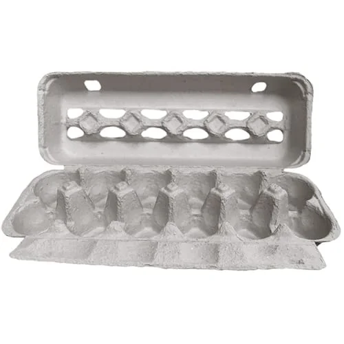 Blank 12-Egg View Top Paper Pulp Egg Carton - Bulk Egg Cartons (50)
