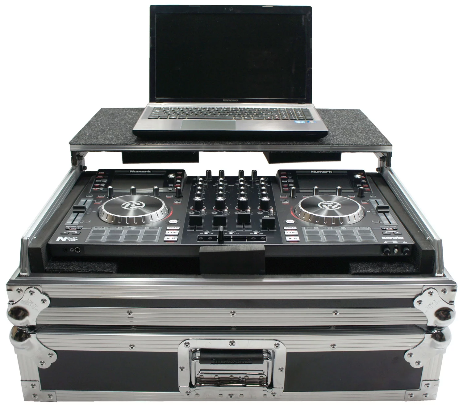 Harmony DJ Case HCNVLT Flight Glide Laptop Stand Road DJ Case Numark NV II