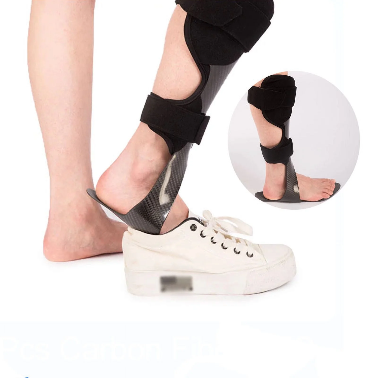 GHORTHOUD Carbon Fiber AFO Brace-Ankle Foot Orthosis-AFO Rehabilitator Foot Drop Brace for Drop Foot-Ankle Instability or Limb Spasticity