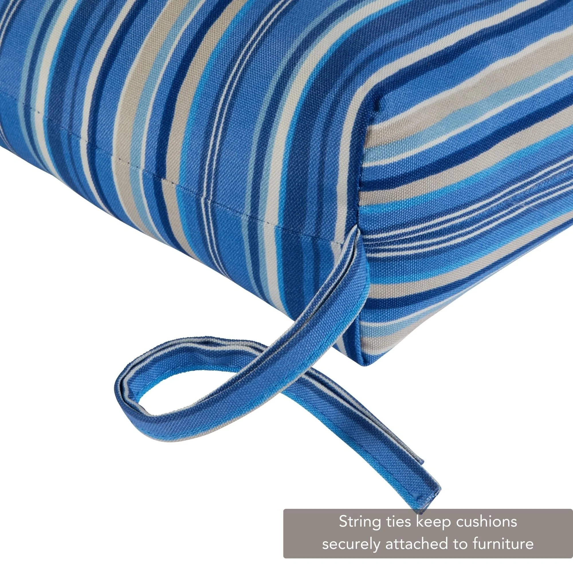 Greendale Home Fashions Coastal Stripe 22-inch x 44-inch Outdoor High Back Chair Cushion Sapphire