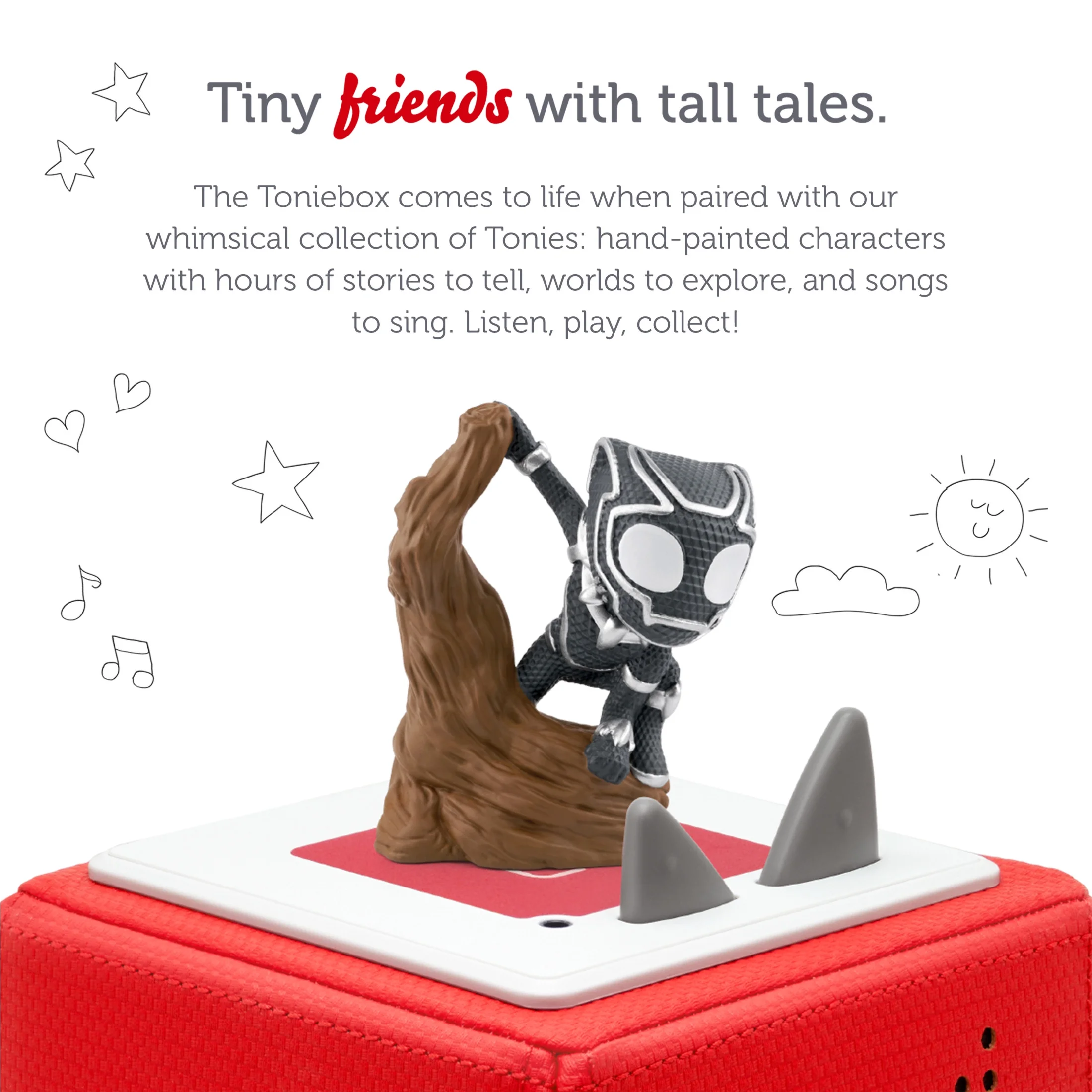 Tonies MARVEL Spidey & His Amazing Friends Black Panther, Audio Play Figurine for Portable Speaker, Small, Multicolor, Plastic