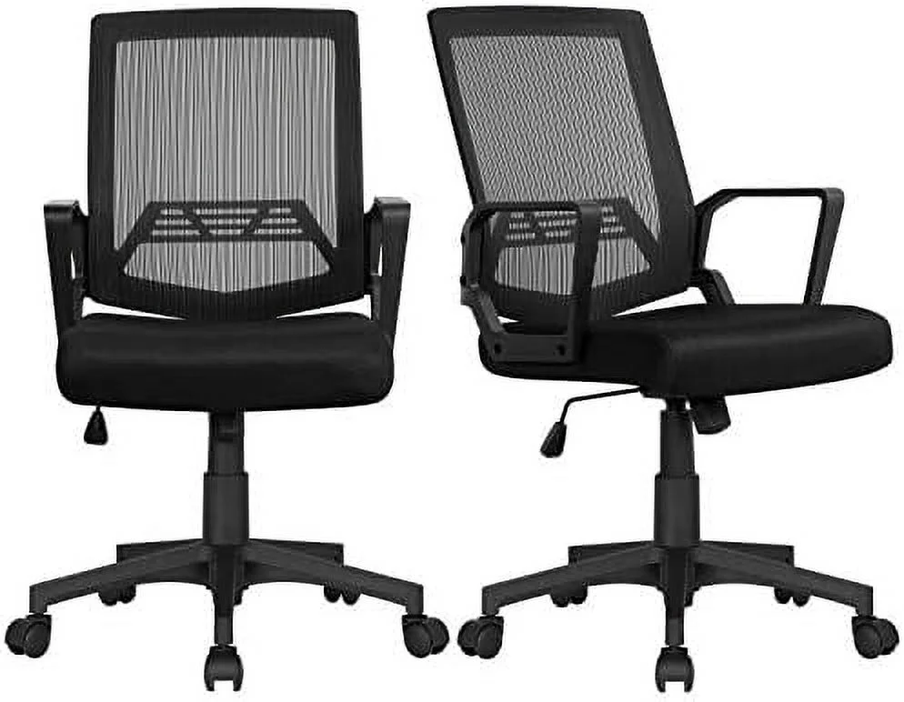YPDCHB 2 Pack Mesh Office Desk Chairs  Ergonomic Height Adjustable Computer Chairs  Executive Chair Rolling Chair for Girls  Boys Black