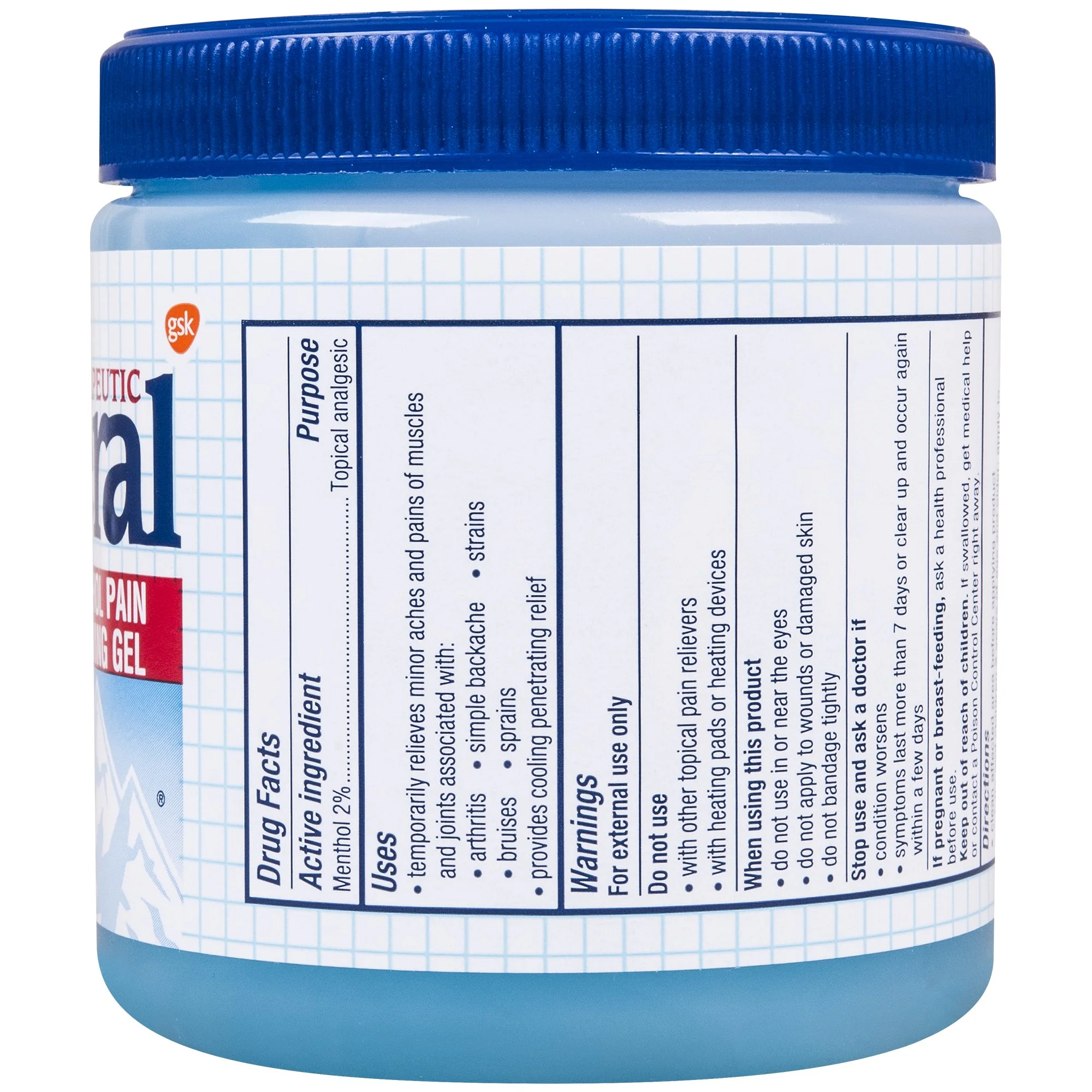 4 Pack Mineral Ice Greaseless Original Therapeutic, Menthol Pain Relieving Gel 8 oz