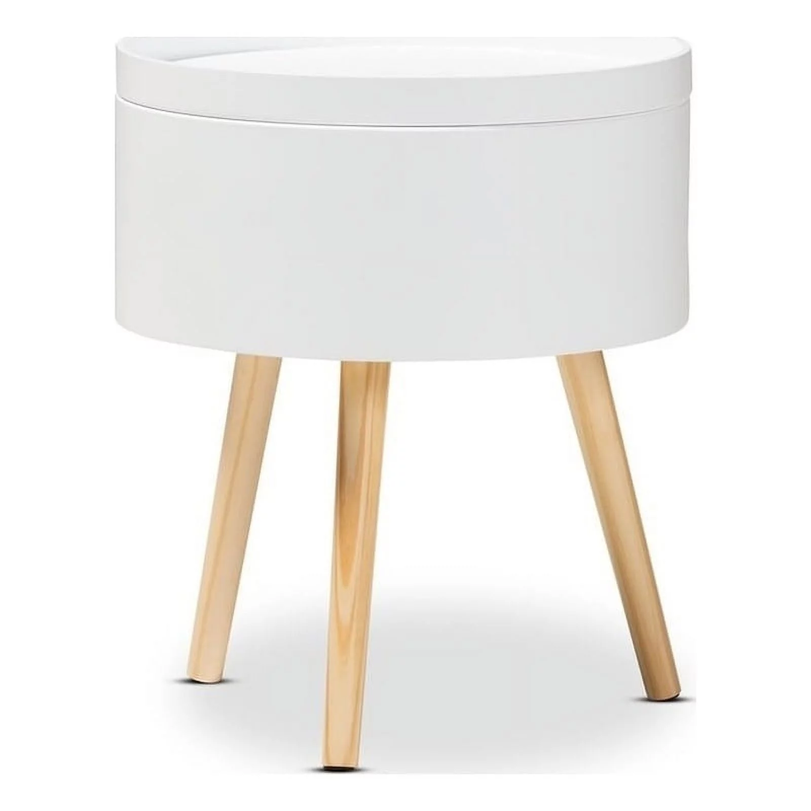 Bowery Hill Modern Wood End Table with Removable Top in White