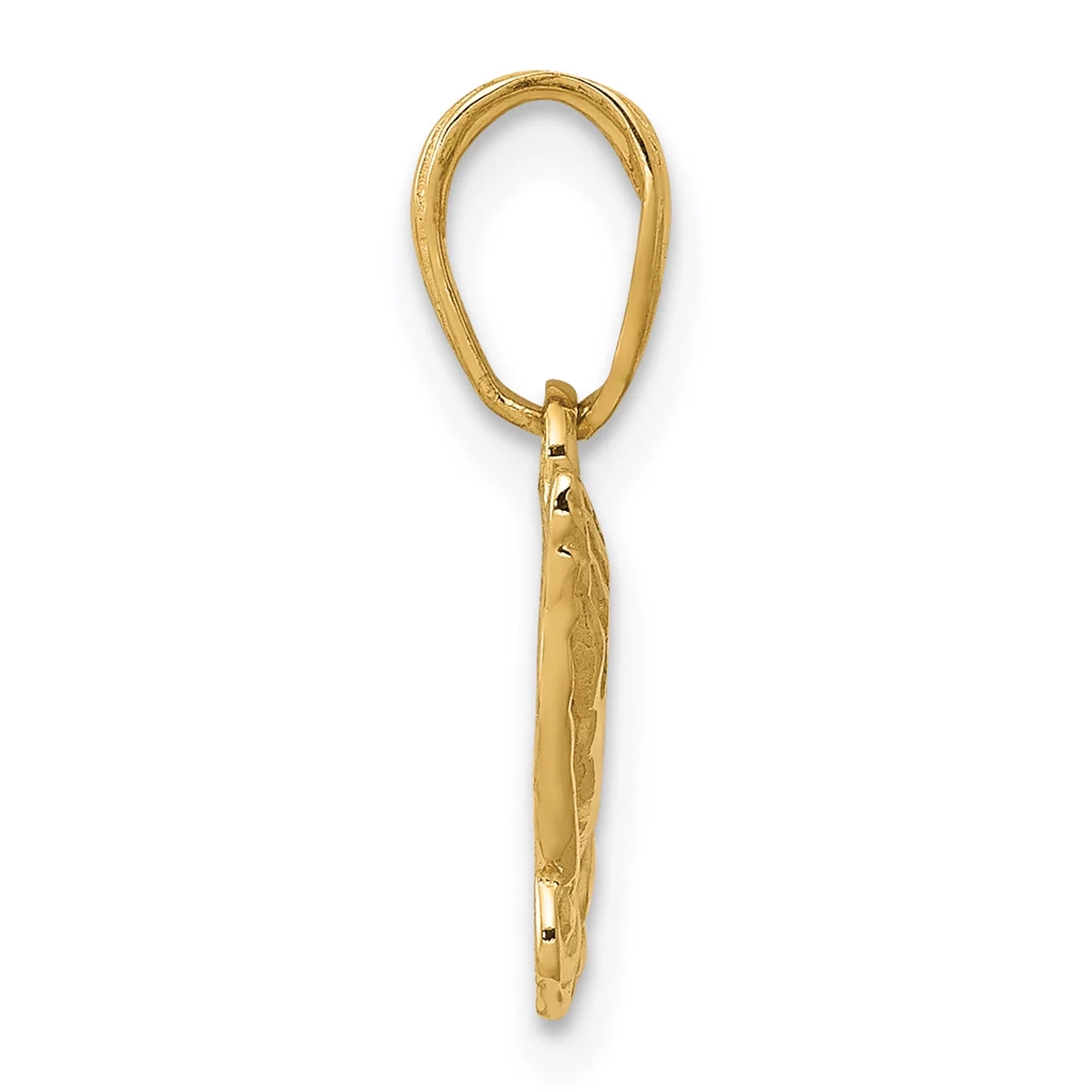 Carat in Karats 14K Yellow Gold Praying Hands Pendant Charm (17mm x 13mm) With 14K Yellow Gold Lightweight Rope Chain Necklace 20''