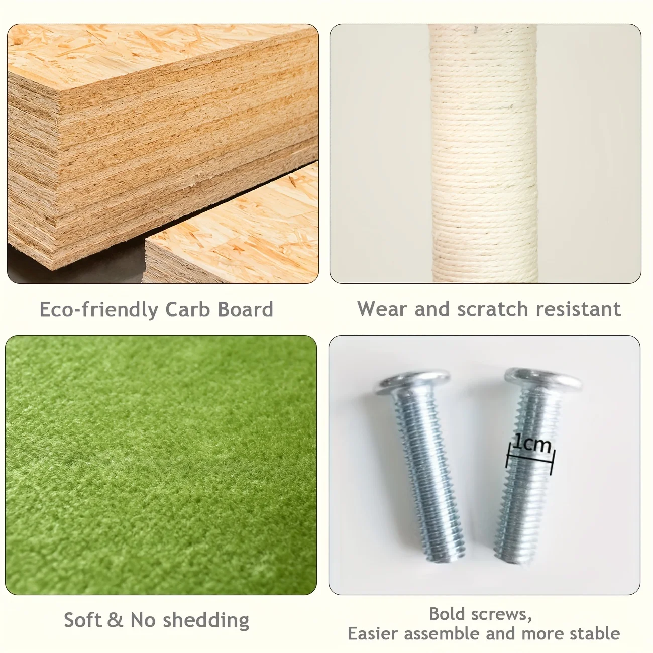 54in Cat Tree Cat Tower Condo Furniture Scratch Post with Natural Sisal Rope, Hammock & Cradle for Cats Kittens, Tall Cat Climbing Stand with Plush Perch & Toys Green(N)