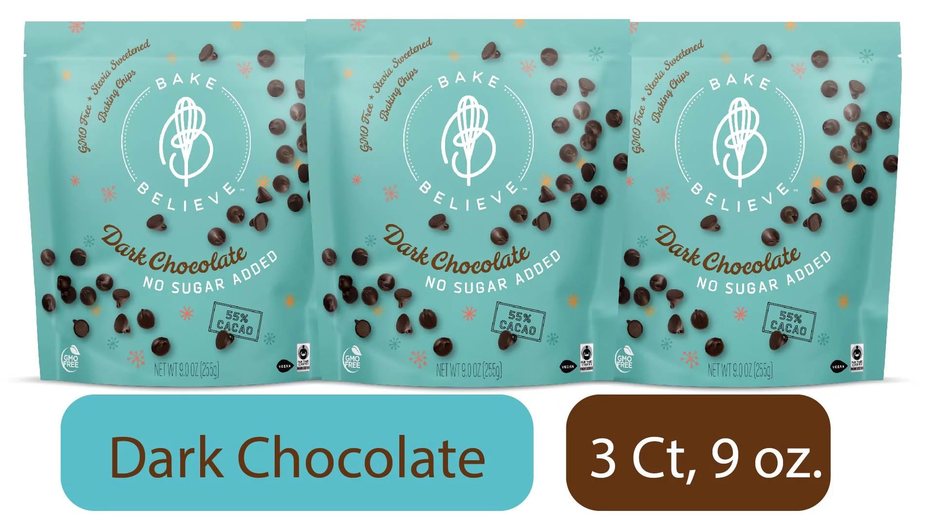 Bake Believe Dark Chocolate Chips 3 Count