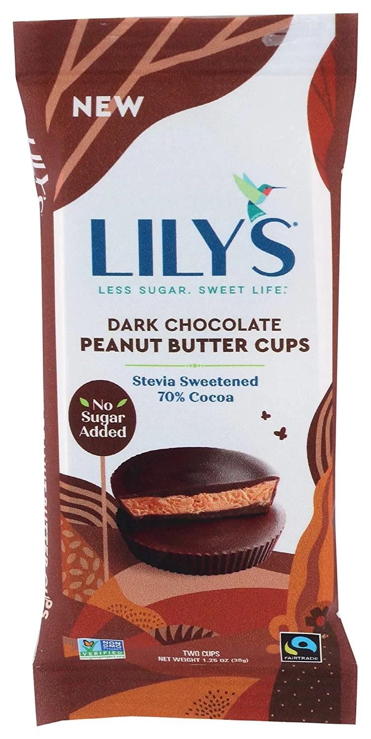 Lily's Sweets Peanut Butter Cups 2 Pack Dark Chocolate 1.25 oz
