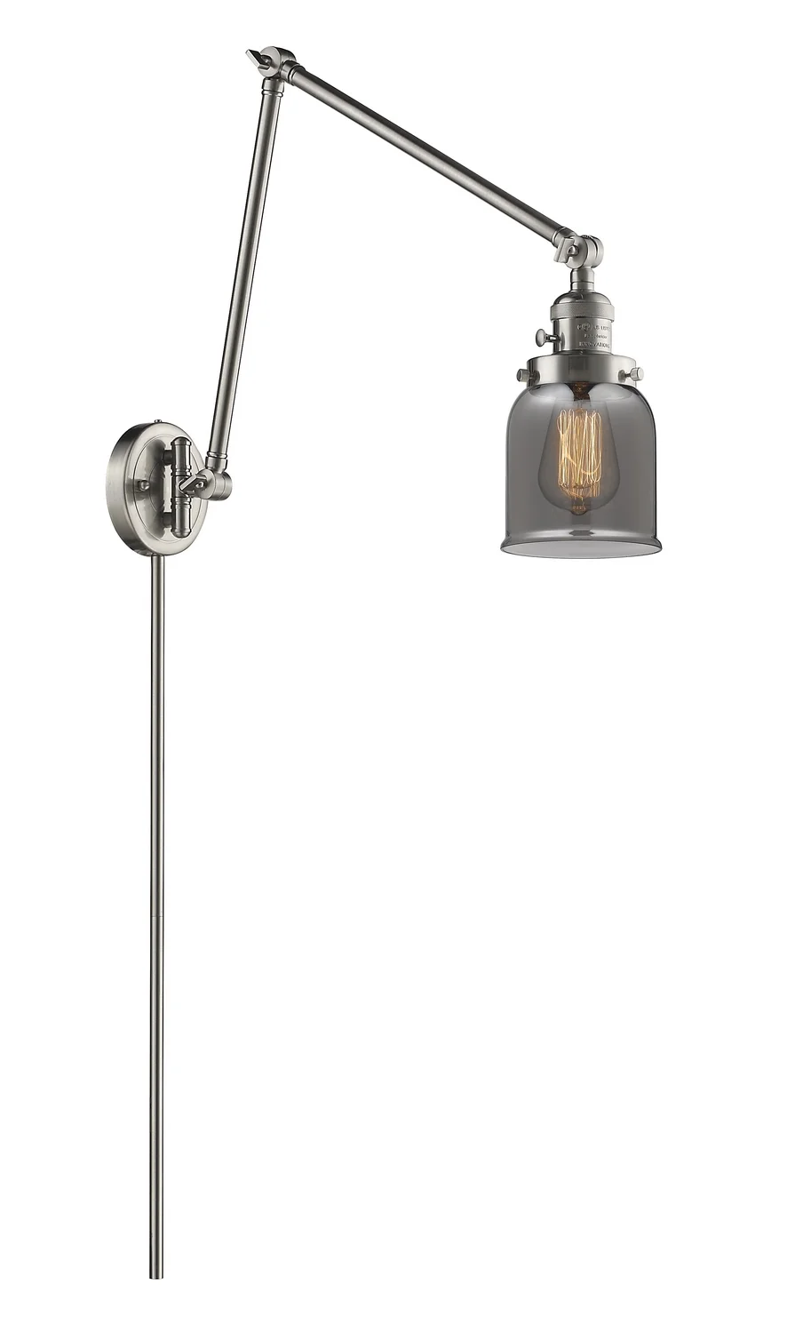 Innovations 238-SN-G53-LED Transitional One Light Swing Arm from Franklin Restoration collection in Pewter, Nickel, Silver finish,