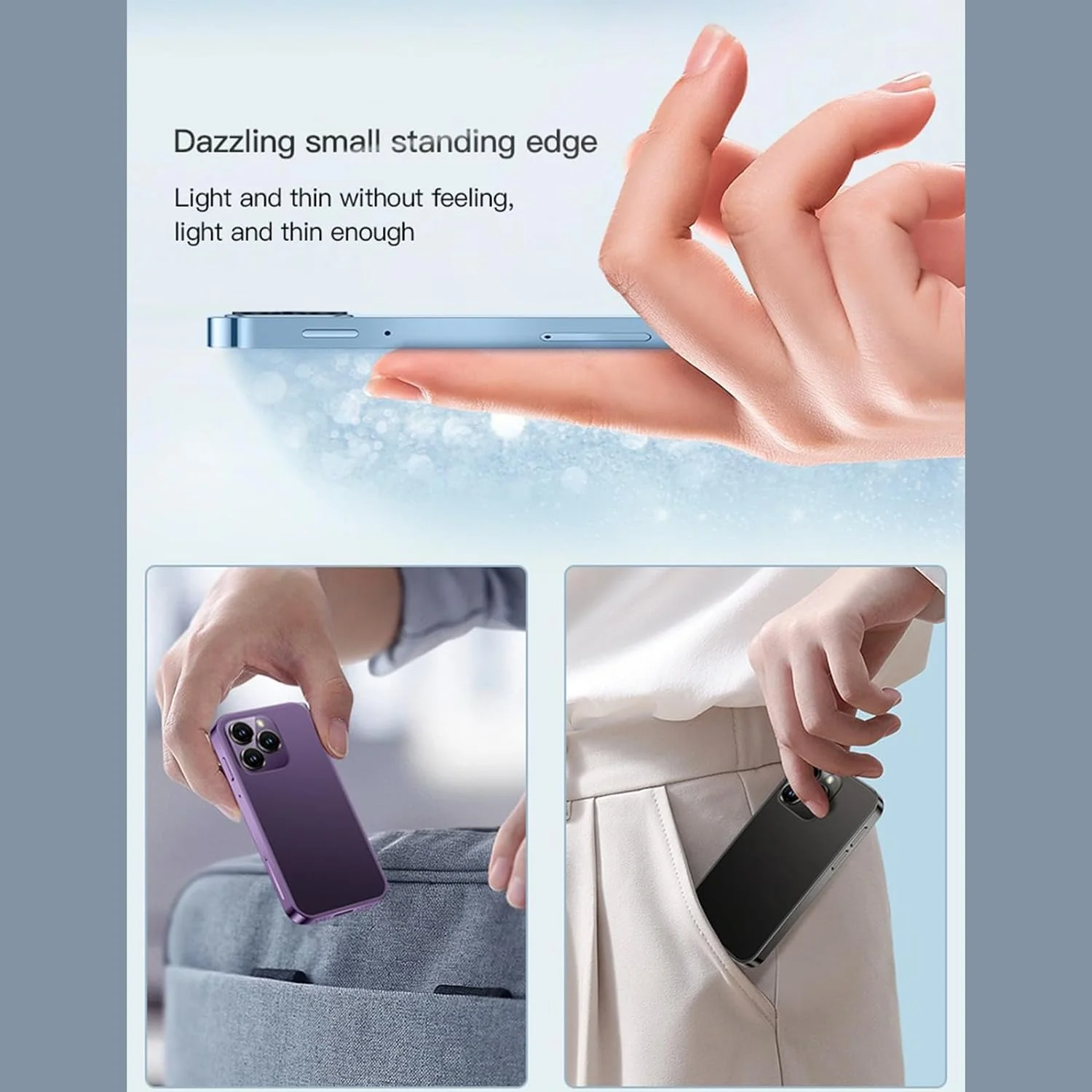 Mini Phone 4G World Smallest Phone 3inches Unlocked Mini Smartphone Android 10.0 Mini Cell Phone Dual Sim Broisae XS16 2GB Ram 16GB ROM Mobile Phone for Kids (Purple)