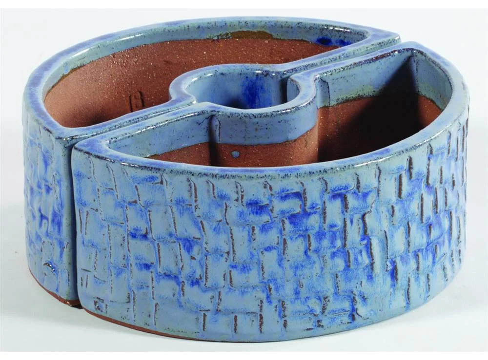 Alfresco Home  Cobblestone Terra Brown Ceramic Umbrella Planter