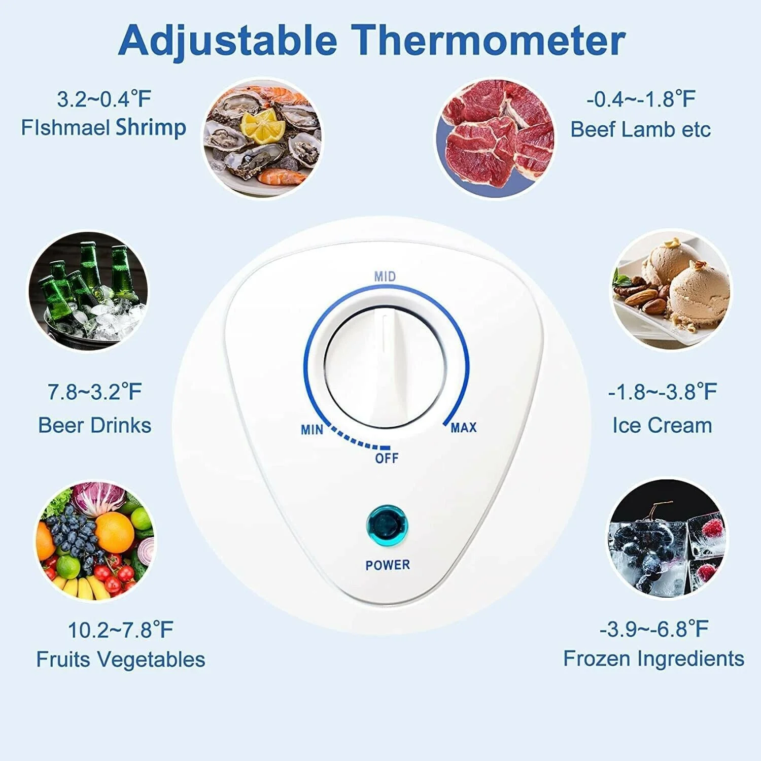 SMAD 5 Cu ft Chest Freezer with Removable Baskets Free-Standing Top Open Door Deep Freezer, White