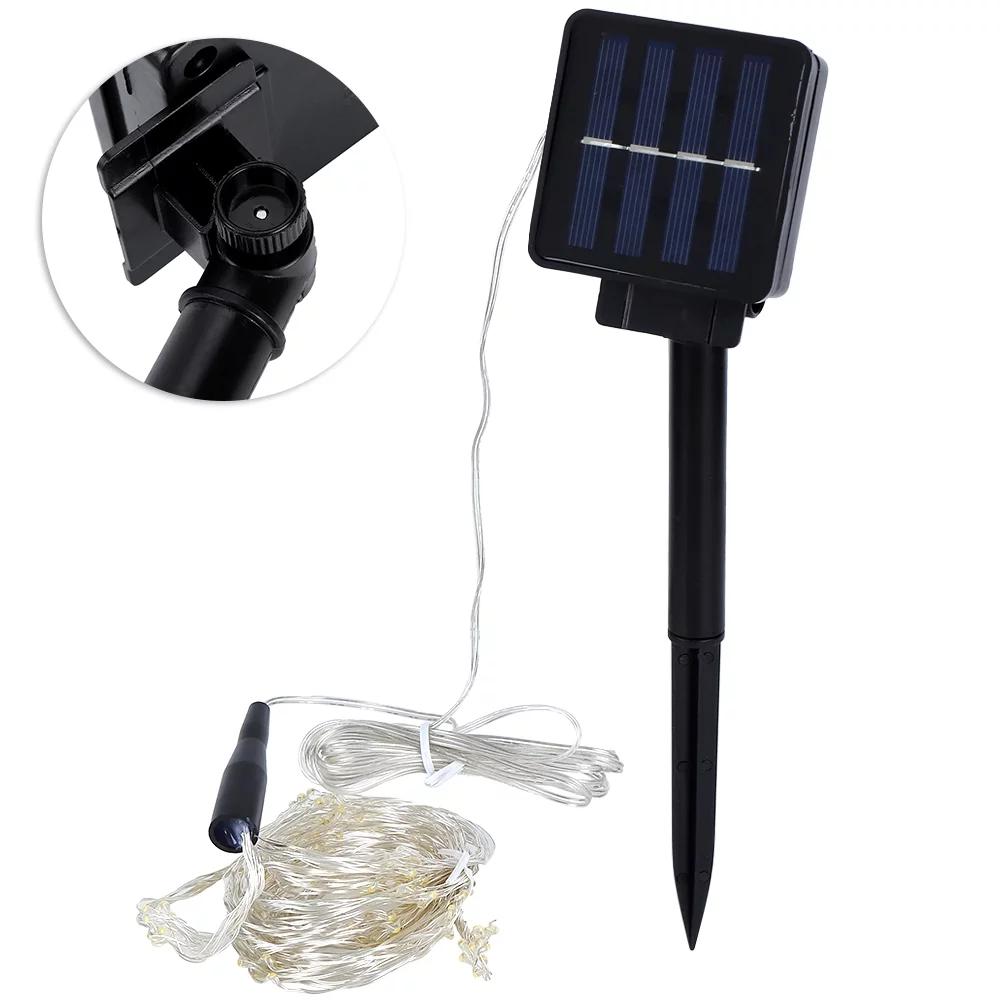 YUMILI Solar String Lights, 200LED Chips Extra-Long Solar Fairy Lights, 8 Modes Waterproof Copper Wire Lights, Decoration Outdoor Solar Powered Fairy Lights for Garden Patio Party Wedding