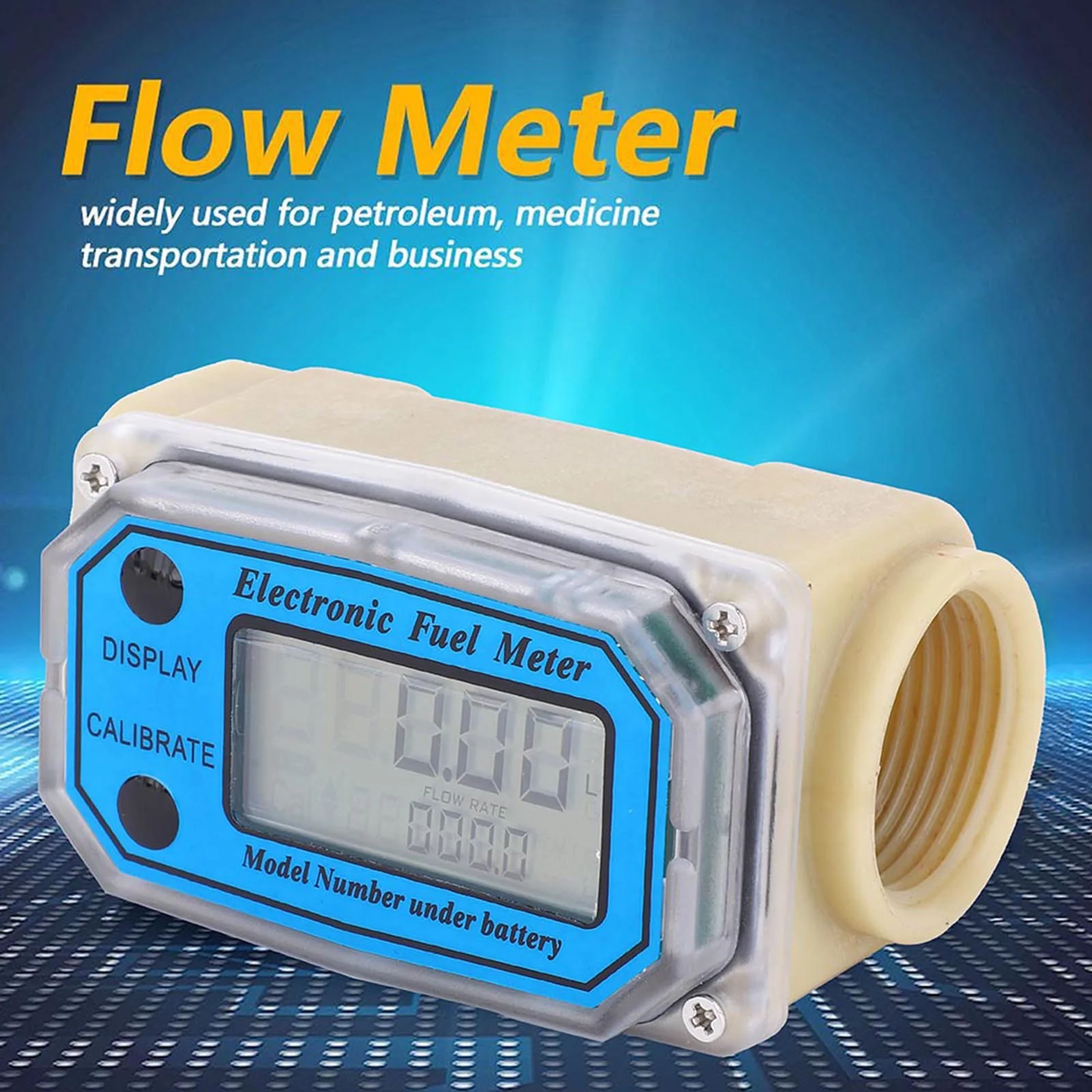 Mini Digital Turbine Flowmeter Diesel Fuel Flow Meter 0‑90L/min 25‑150L/min 35‑250L/min 1inch NPT,accuracy is ±1%