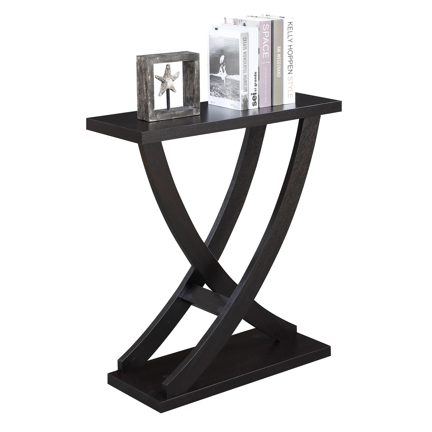 Convenience Concepts Newport Cross Step Console Table, Espresso
