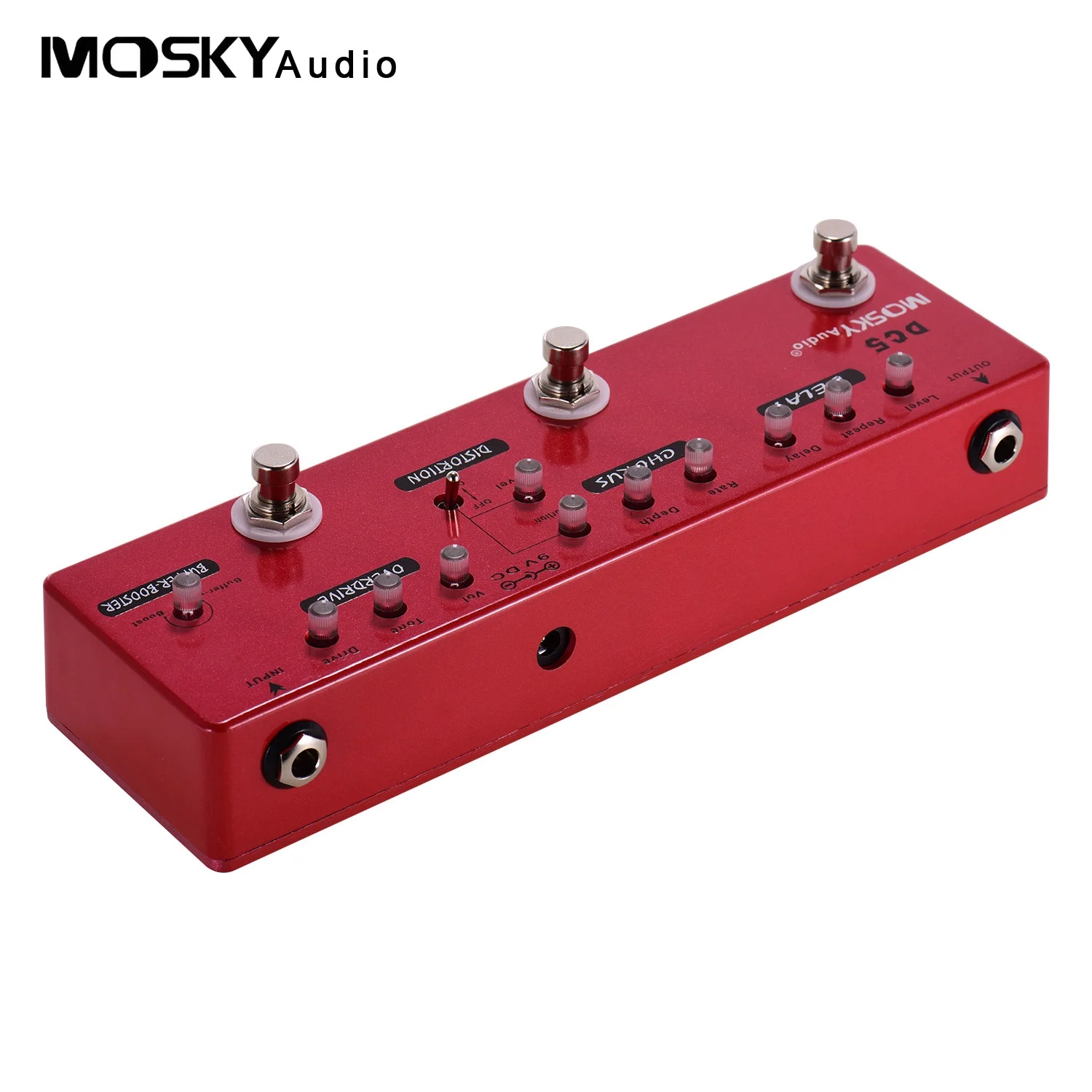 Effect Pedal,Dc5 6-in-1 Buffer Metal Shell Metal Shell With Delay Buffer Metal Dsfen Pedal Mewmewcat Dc5 With Delay Pedal