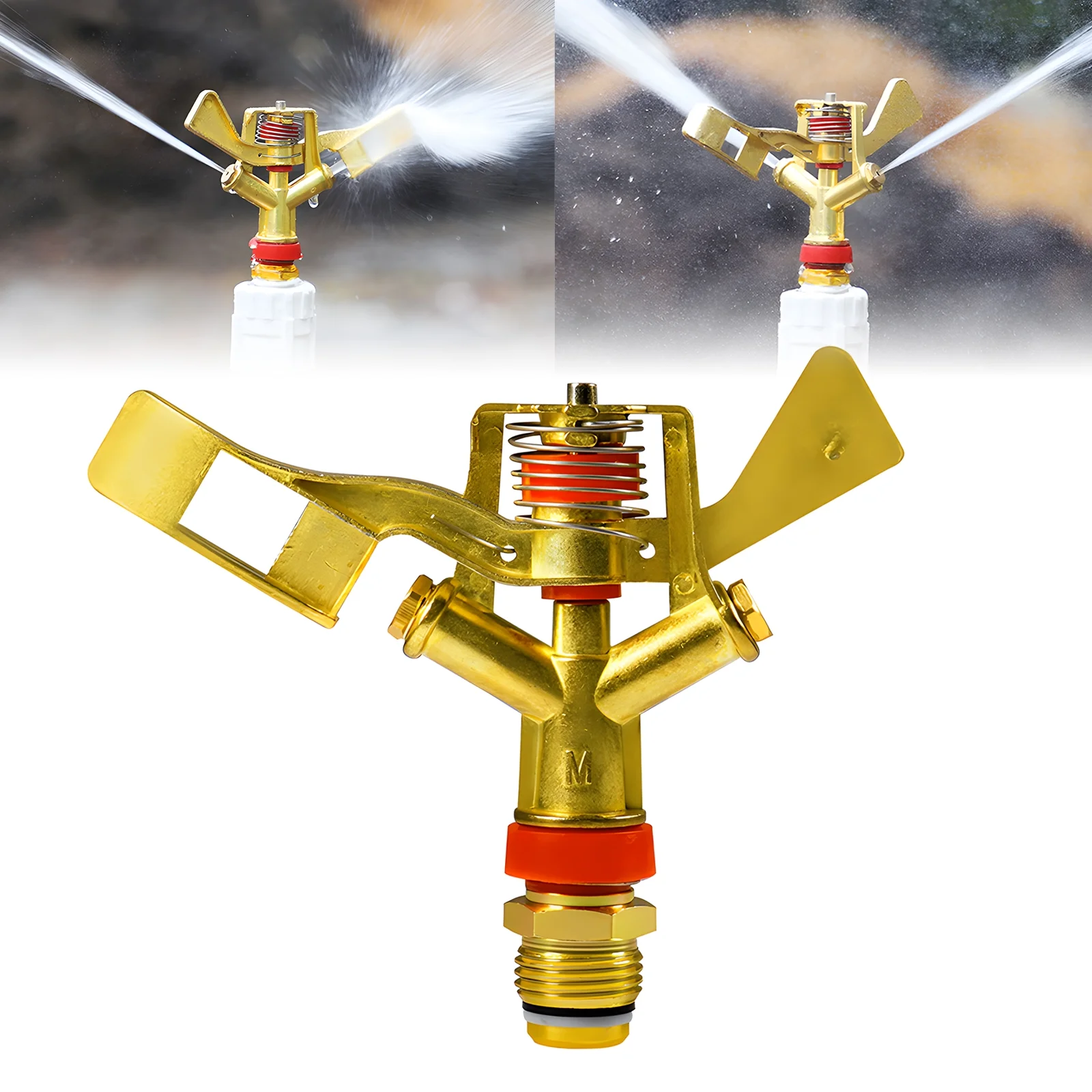 Lixada Impact Sprinkler 1/2 Inch with Adjustable Distance Nozzles Zinc Alloy 360 Degree Rotation for Grass Patio Garden Irrigation