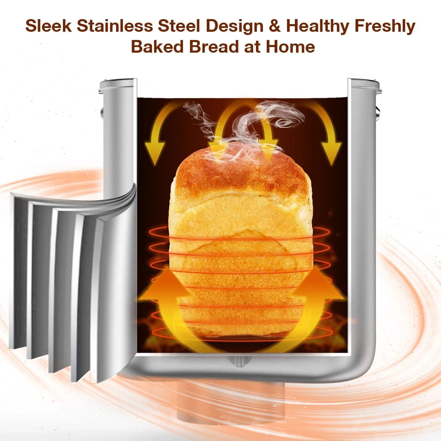 MOOSOO 2lbs Bread Machine, Automatic Bread Maker Machine with 19 Automatic Programmed Setting