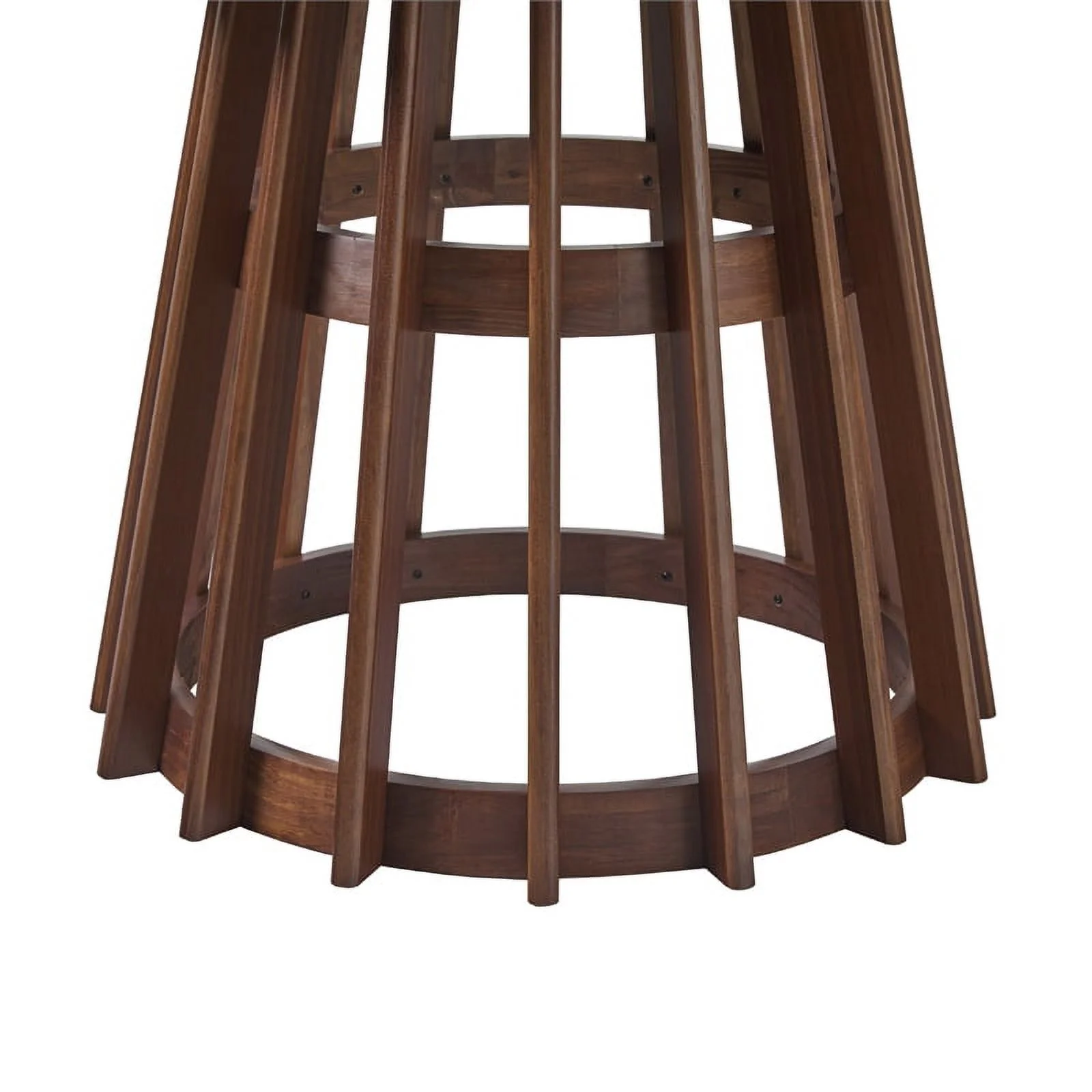 Pemberly Row Modern Slatted Wood Pedestal Base Dining Table 48