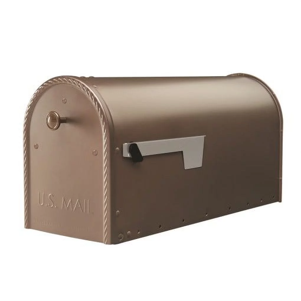 Architectural Mailboxes Edwards Large, Steel, Post Mount Mailbox, Venetian Bronze, EM160VBAM