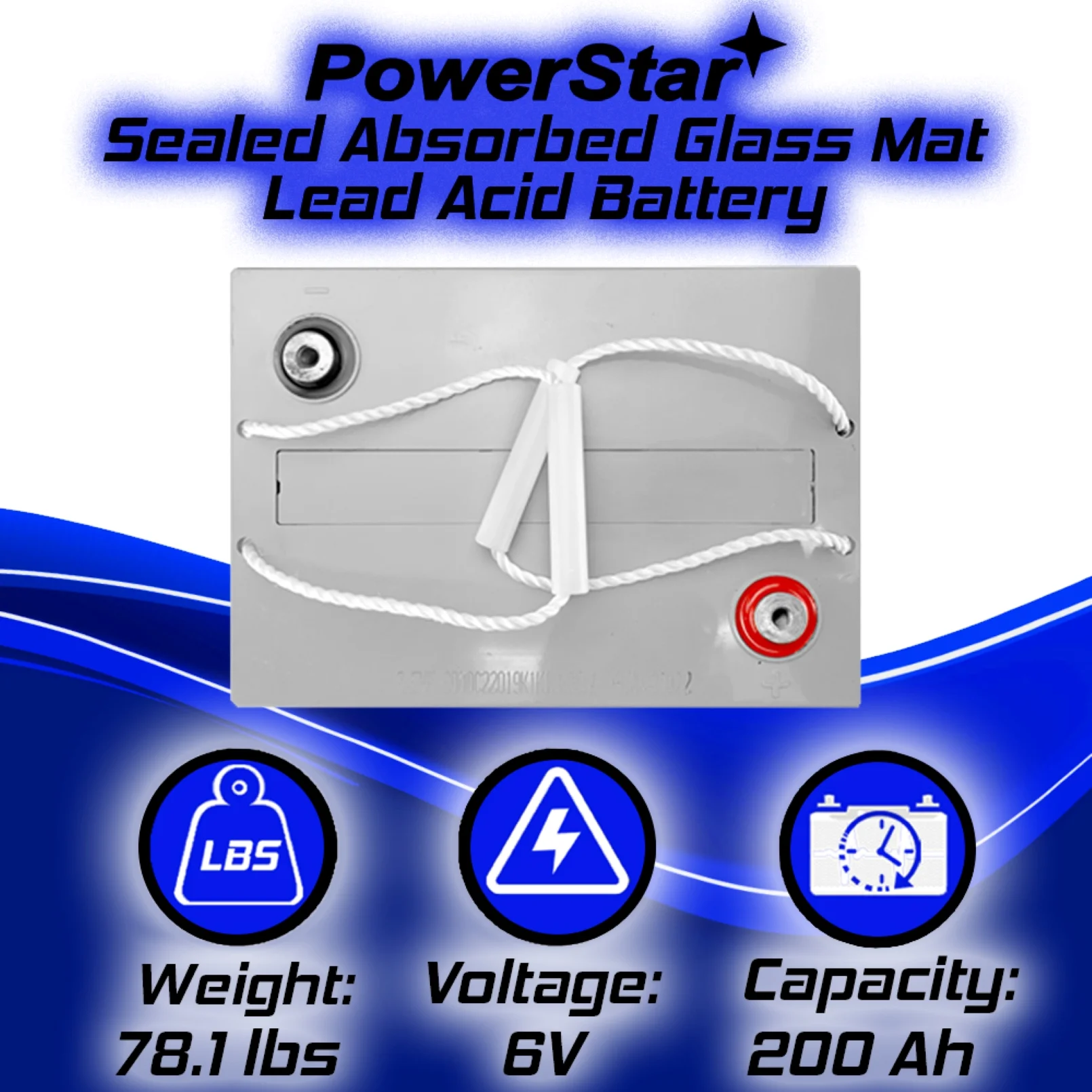 PowerStar Replacement T-105 6V Volt Deep Cycle Golf Cart, Solar, Marine, RV and Industrial Use Battery - 2 Pack
