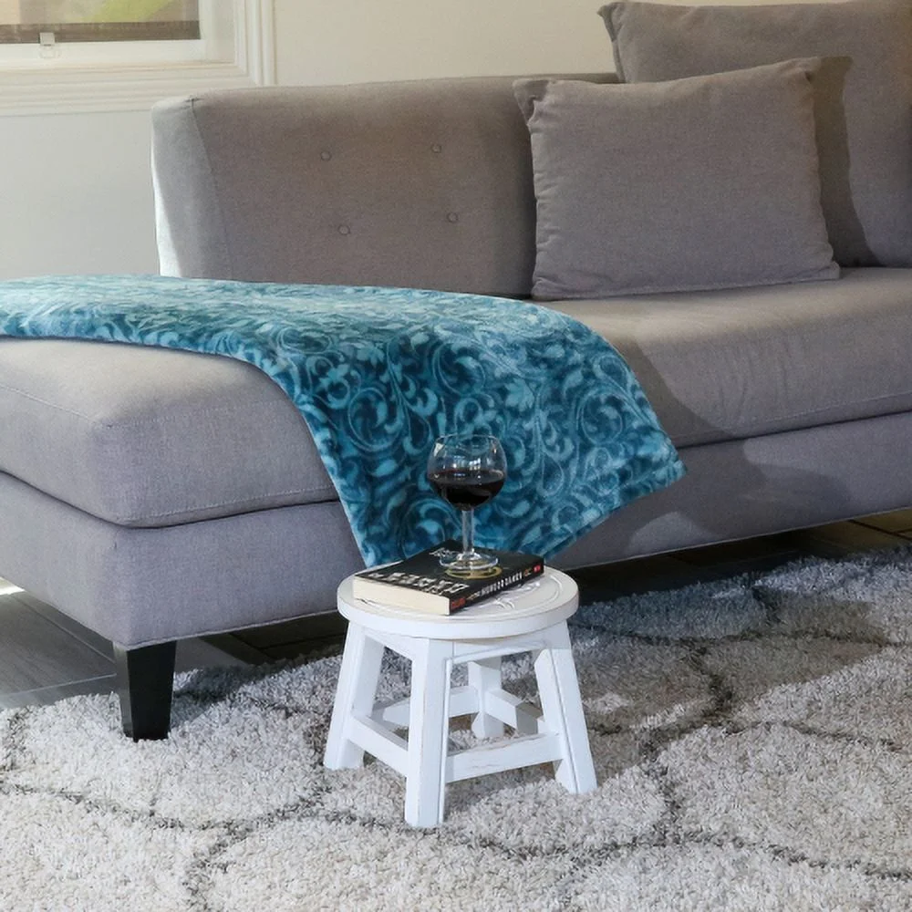 ZJbiubiuHome Carved Wooden Step Stool  Butterflies  Espresso