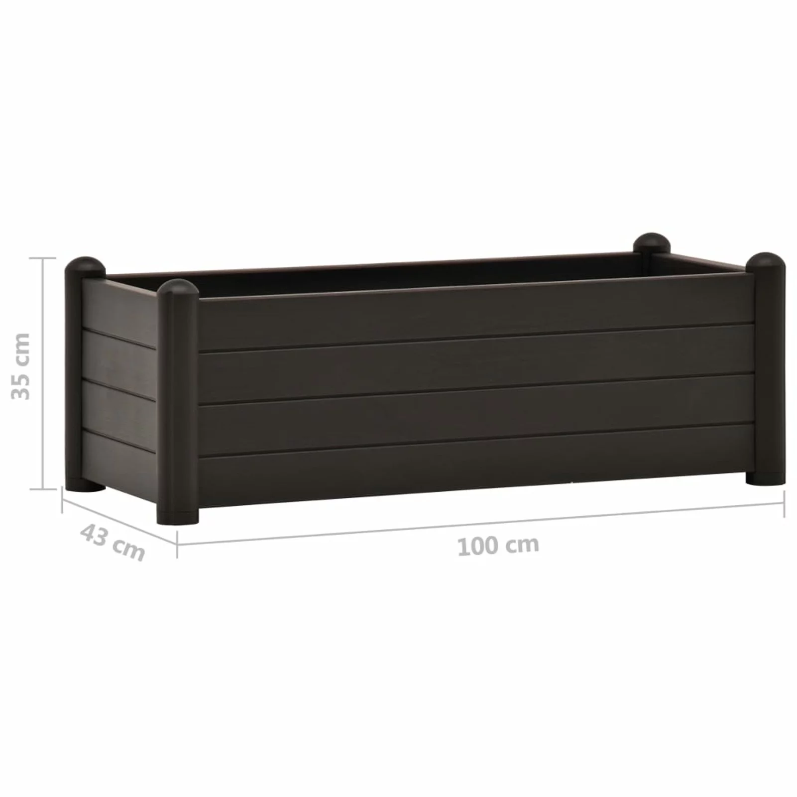 Garden Raised Bed  Anthracite 39.4”x16.9”x13.8”