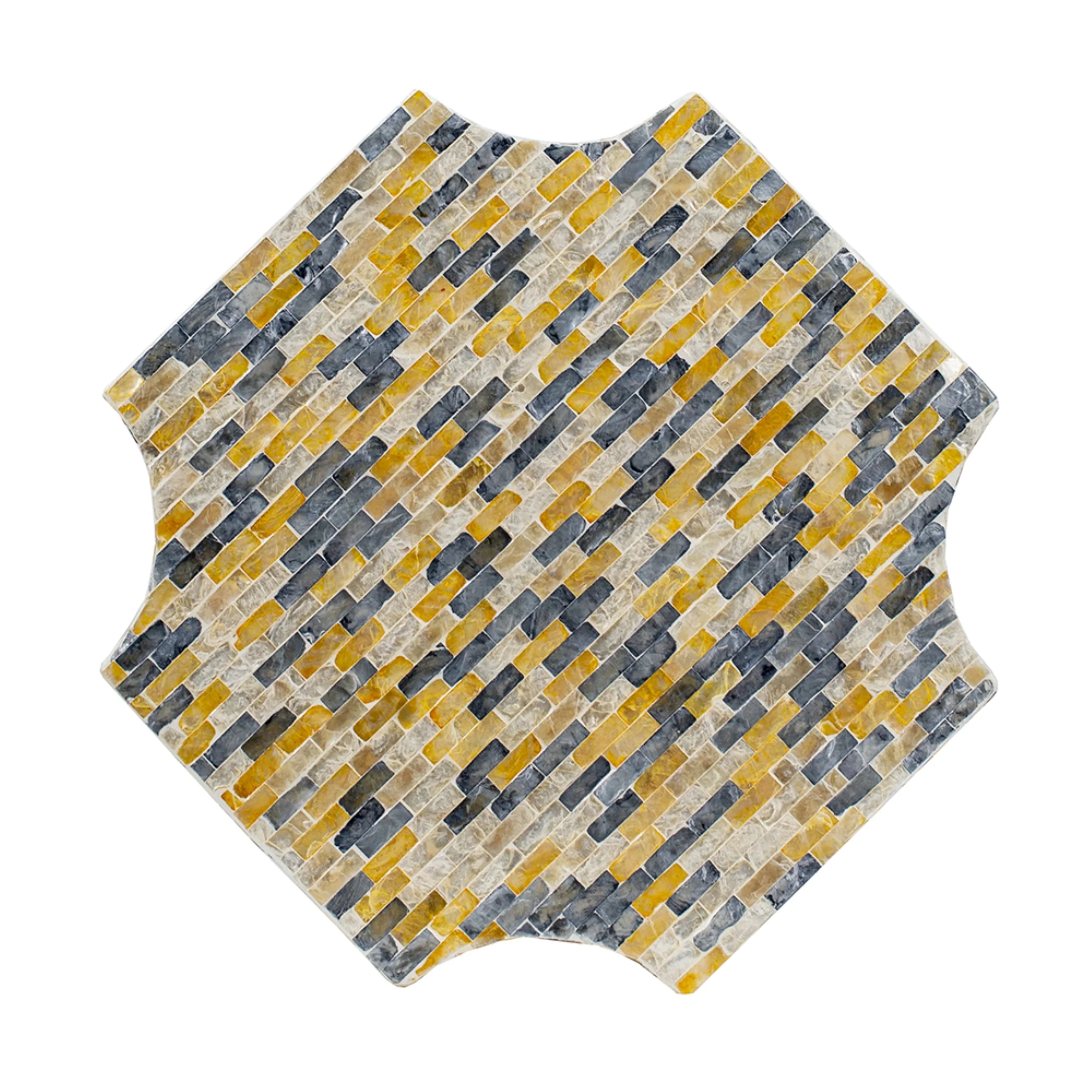 CC Home Furnishings Tapered Capiz Shell Inlay Accent Stool - 18