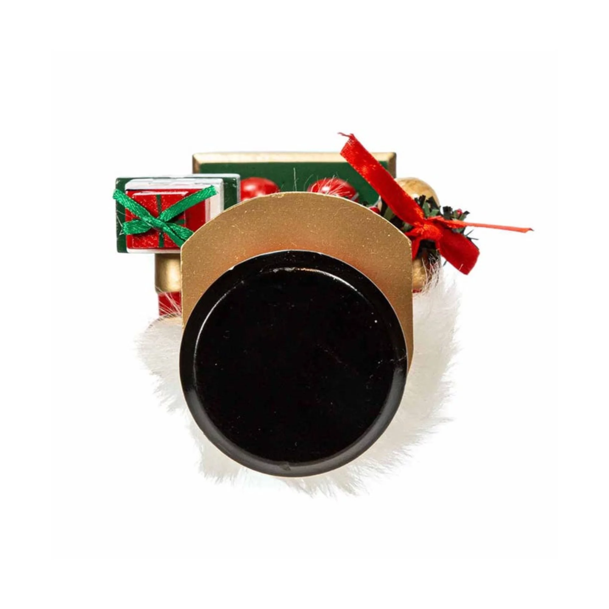 Kurt Adler Red,White, Black Nutcracker Holding Gift Box and Wreath, 15