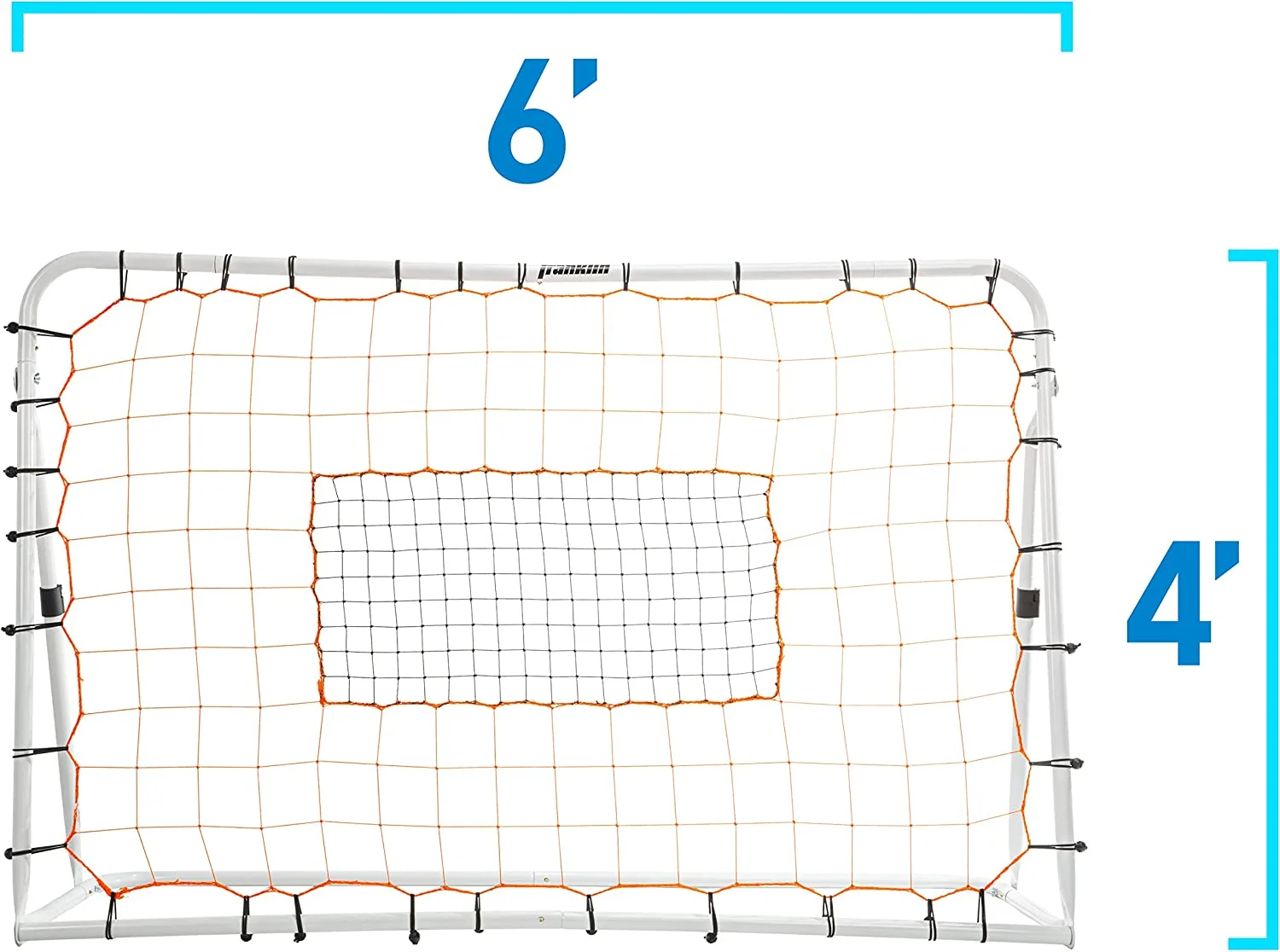 Franklin Sports Soccer Rebounder - Tournament Steel Soccer Rebounding Net 6' x 4' - White