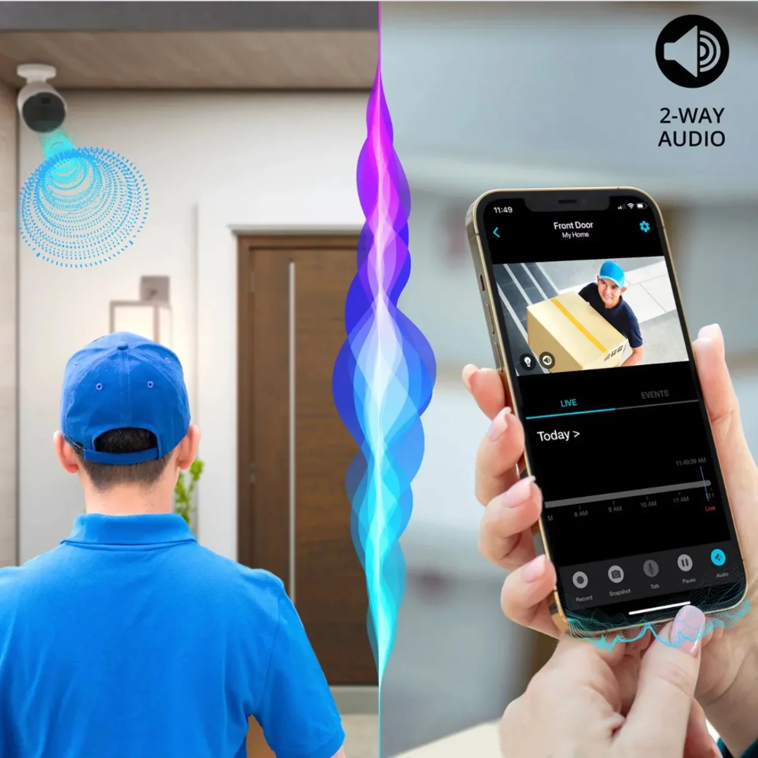 Night Owl 10 Channel 4K Bluetooth Wi-Fi NVR with 1TB Hard Drive and 4 Wi-Fi IP 4K Spotlight Cameras with 2-Way Audio and Audio Alerts and Sirens