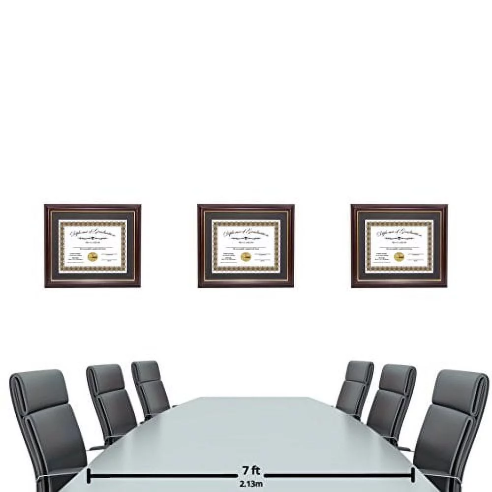 Creative Picture Frames CreativePF [11x14mh.gd] Mahogany Frame with Gold Rim, Black Matting Holds 8.5 by 11-inch Diploma with Easel and installed Hangers (12-Pack)