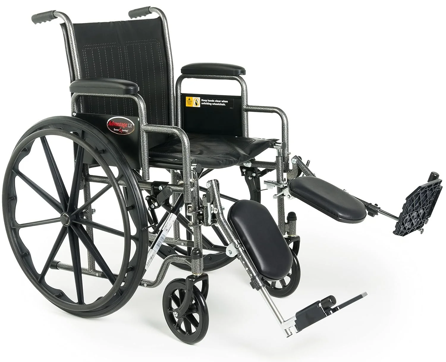Graham-Field 3H020140 Everest & Jennings Advantage LX Wheelchair, Detachable Full Arms & Swingaway Footrests, Silvervein Color, 18