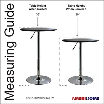 AmeriHome Adjustable Height Bar Table from 26