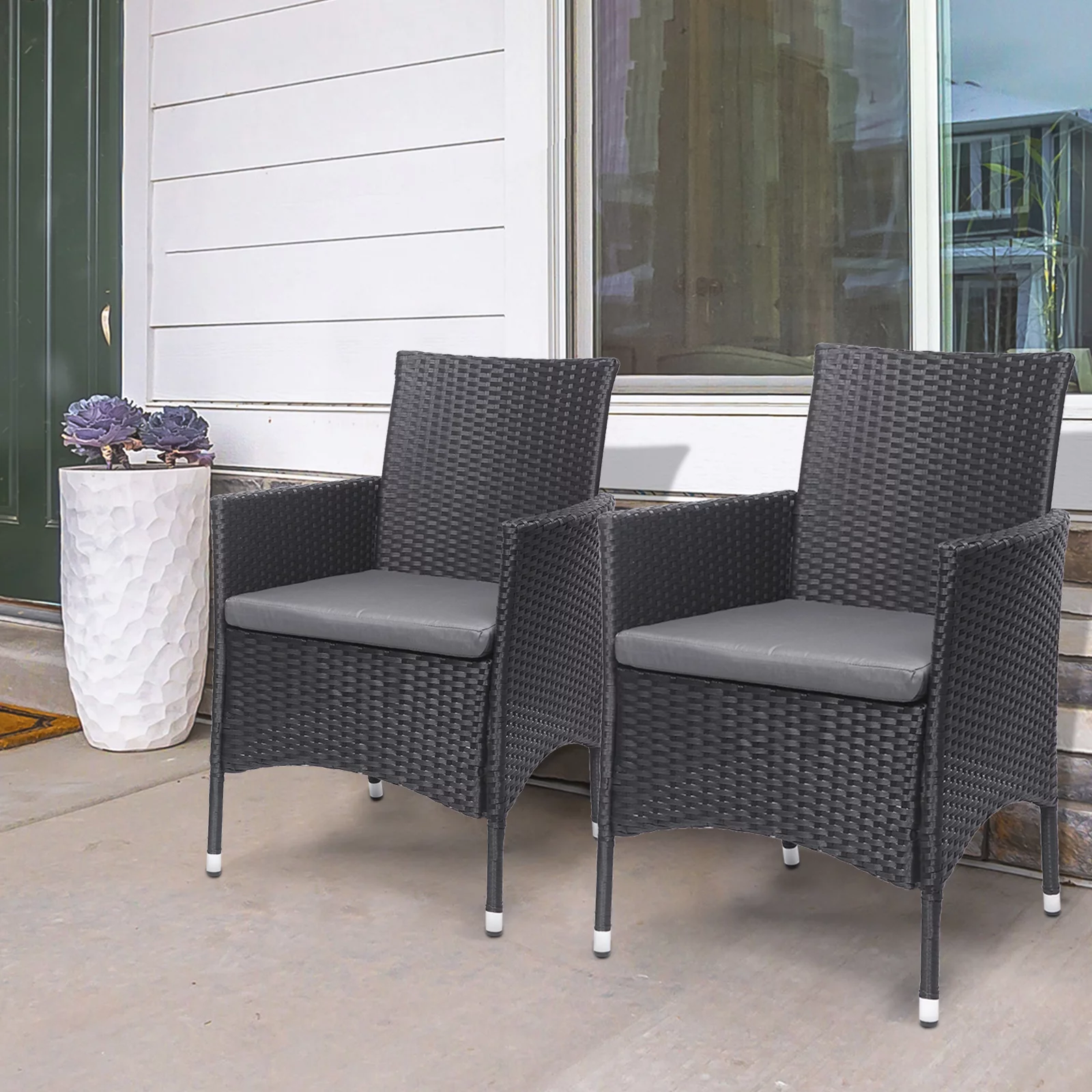 Ktaxon Outdoor Patio Conversation Set Dining Table and Rattan Chairs Three Combinations for Chooice