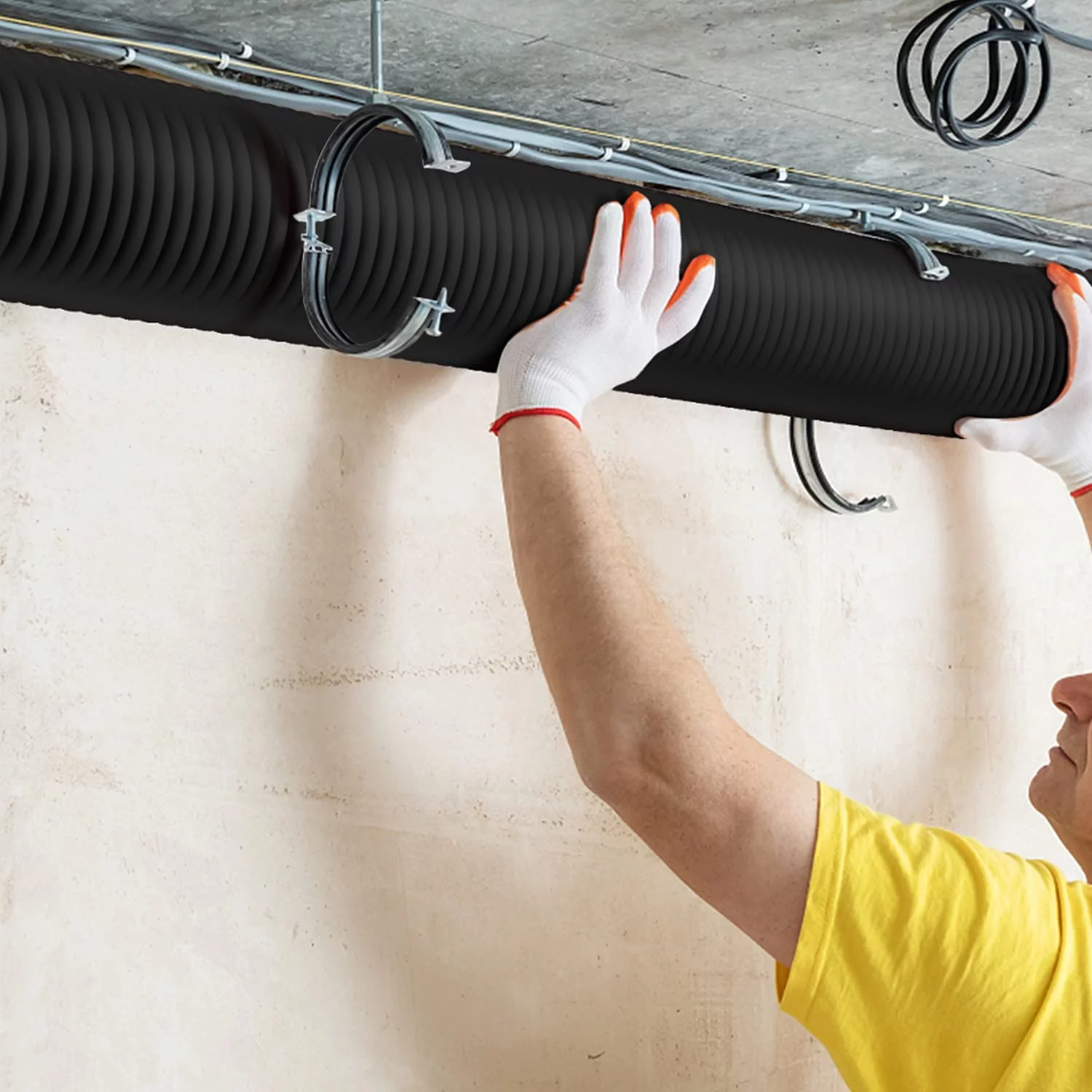 iPower Flexible 4 inch 25 Feet Aluminum Ducting 4 Layer Protection Dryer Vent Hose,Black
