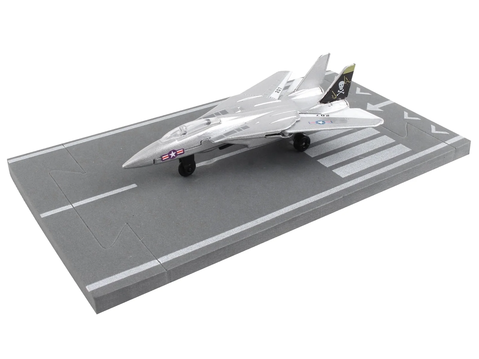Grumman F-14 Tomcat Fighter Aircraft Silver Metallic 