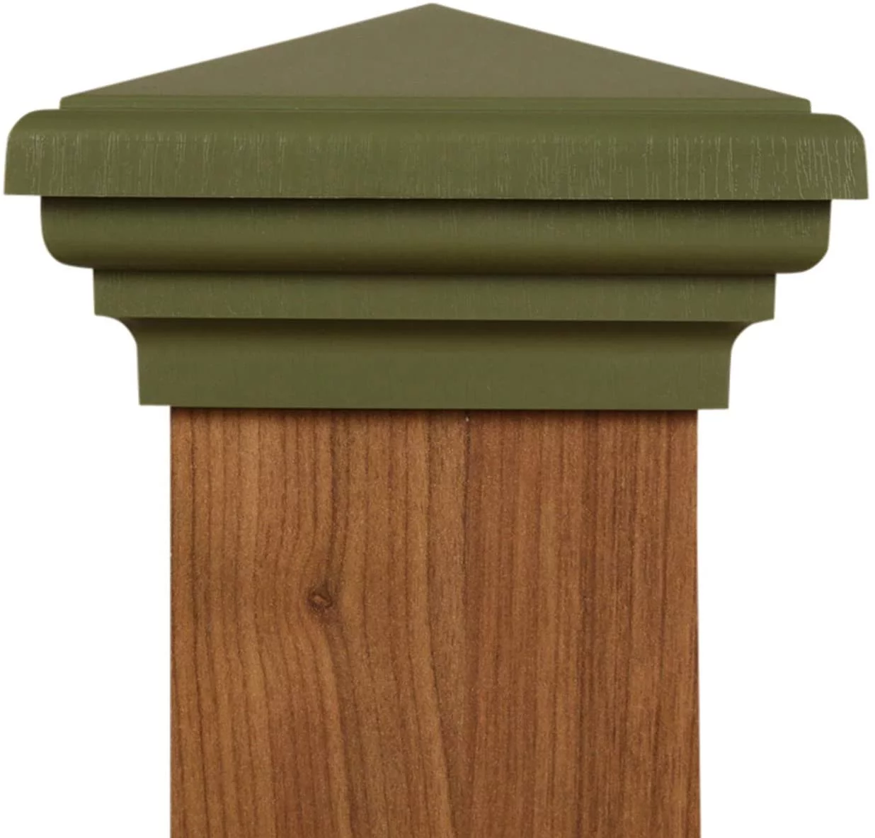 4x4 Post Cap │ Green New England Newell Pyramid Square Top for Outdoor Fences, Mailboxes & Decks, by Atlanta Post Caps