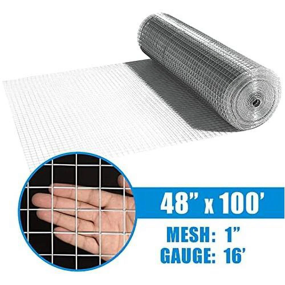 16 Gauge Hot-Dipped Galvanized Welded Wire Fence With 1 Inch X 1 Inch Mesh Size (4 Ft. X 100 Ft.)