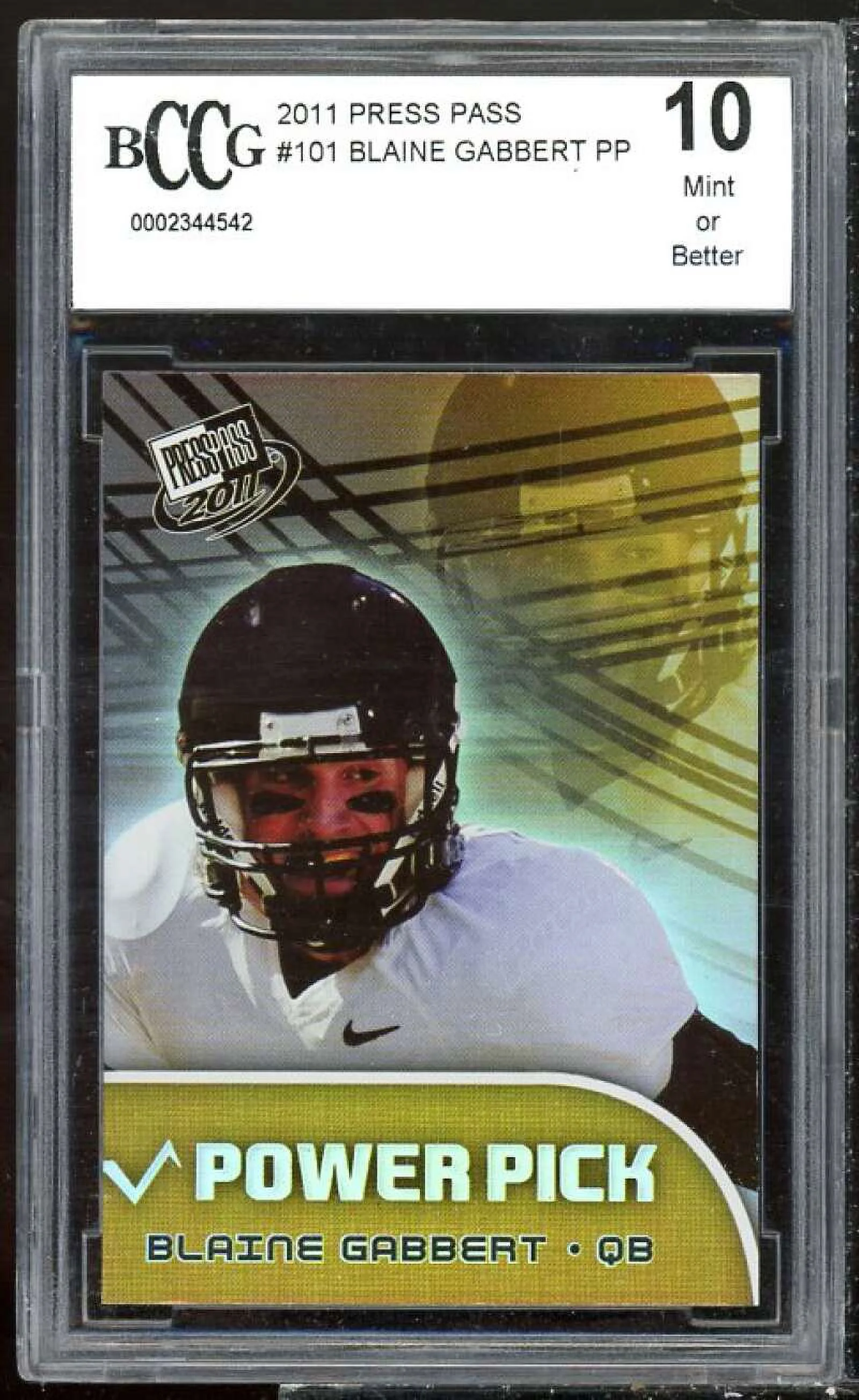 Blaine Gabbert Rookie Card 2011 Press Pass PP #101 BGS BCCG 10